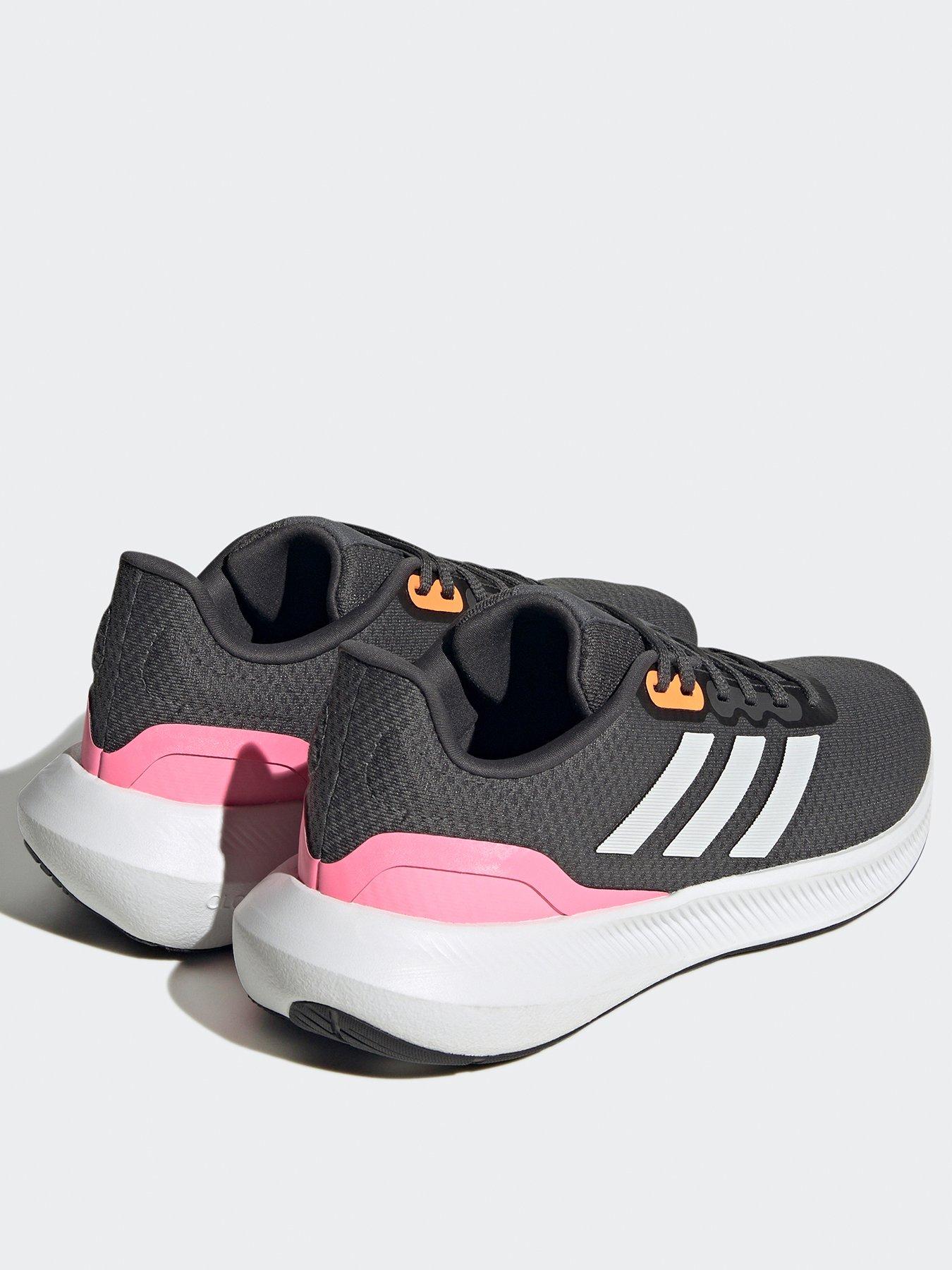 Womens adidas black and cheap pink trainers