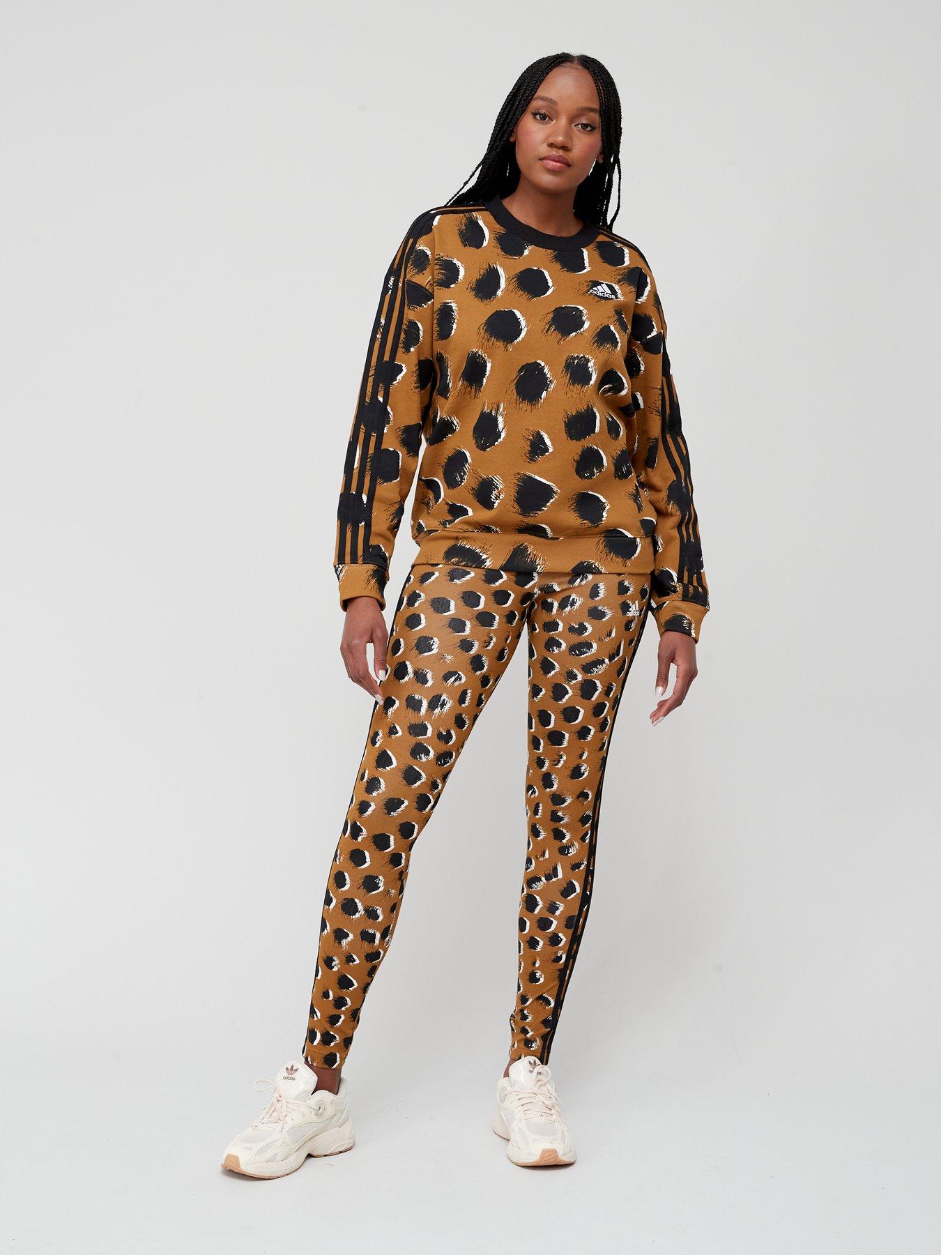 adidas, Pants & Jumpsuits, Adidas Originals Track Pants Mix Match Black  Animal Print Women Small