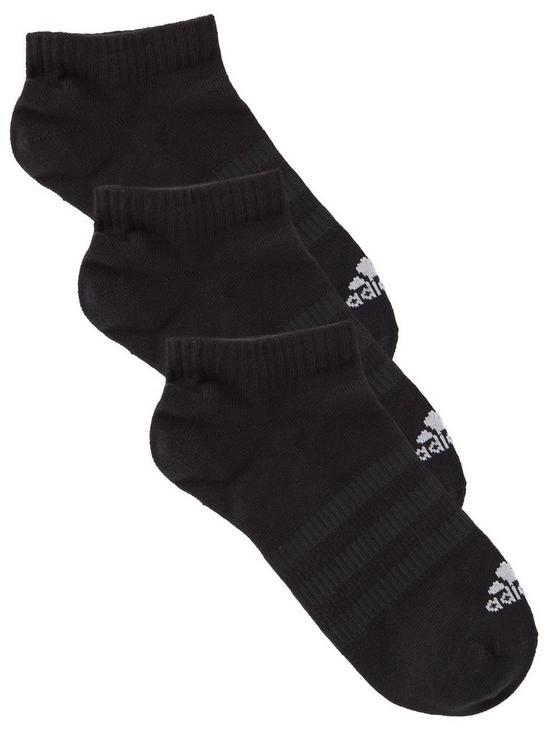 front image of adidas-3-pack-low-socks-blackwhite