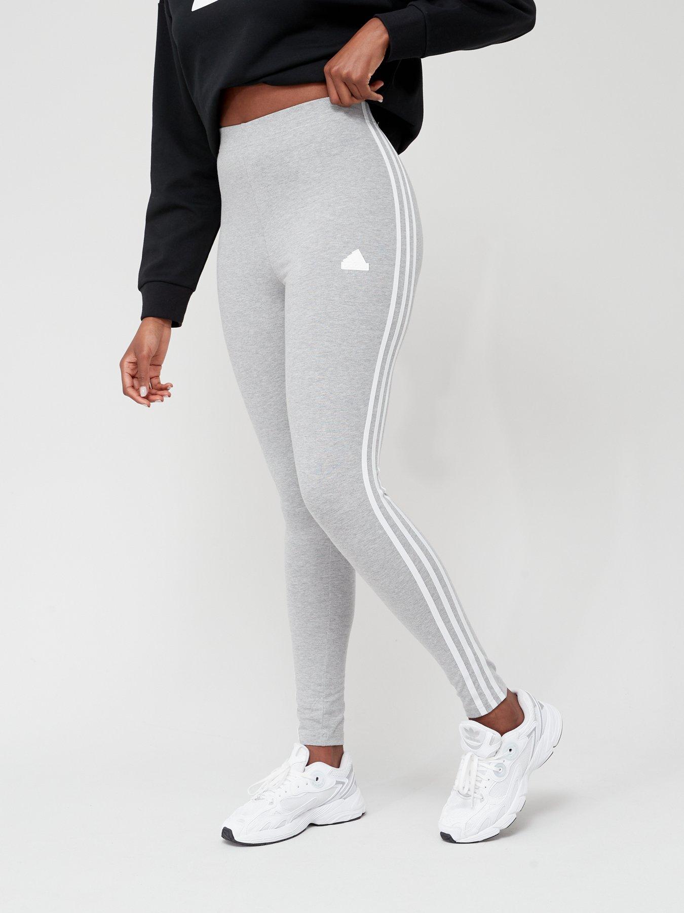 adidas Sportswear Plus leggings with large logo in dark grey