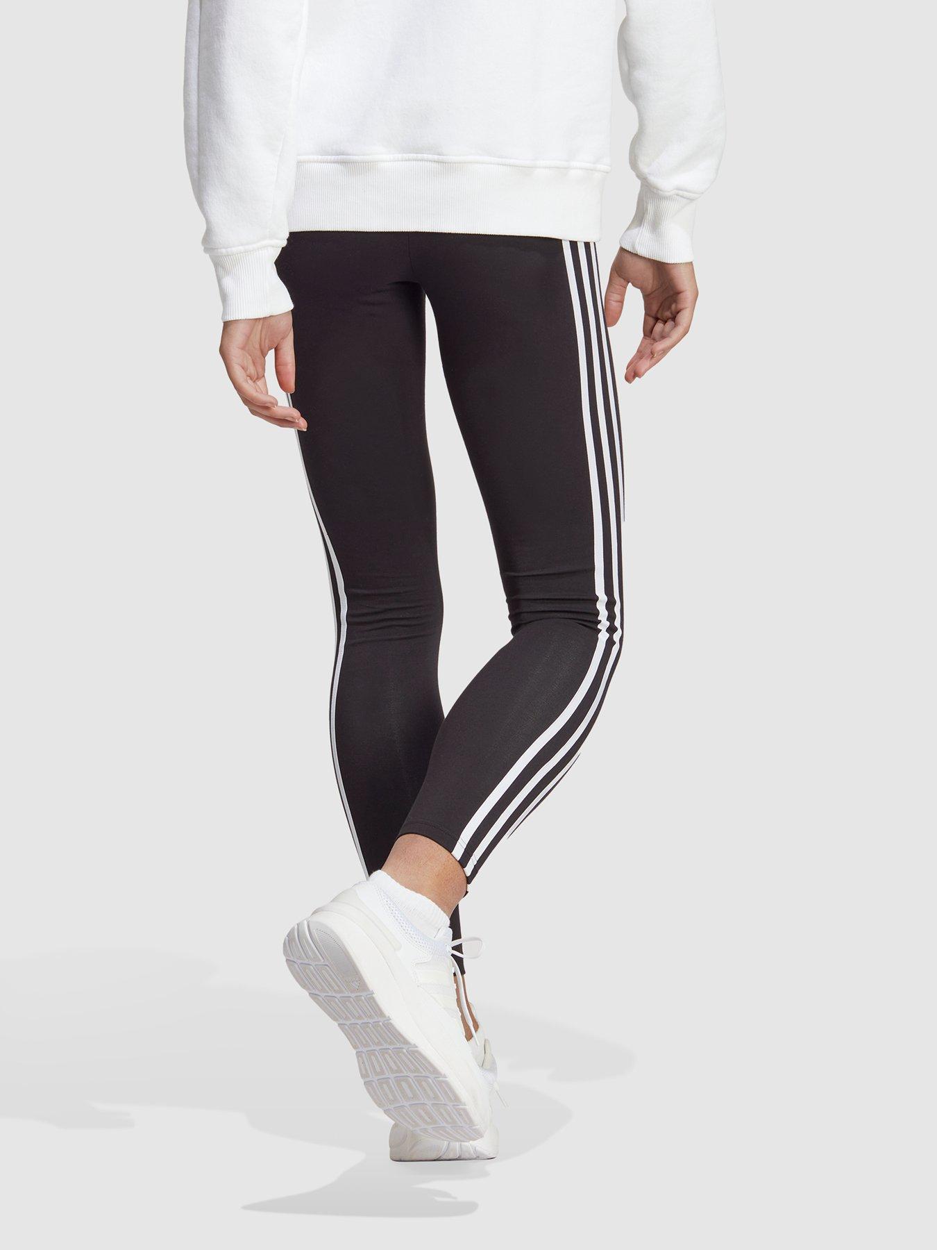 adidas Sportswear Womens High Waisted 3 Stripe Leggings - Black