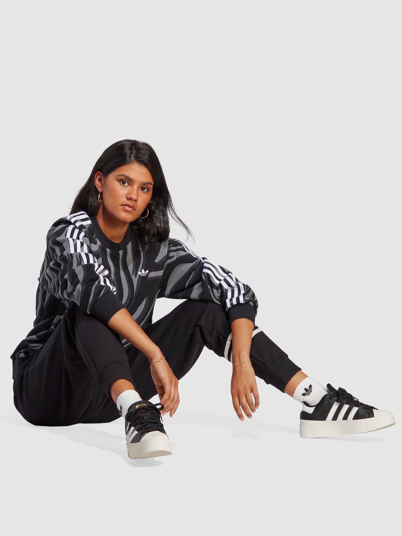 White adidas Originals Womens Loose Allover Print Satin Short - Get The  Label