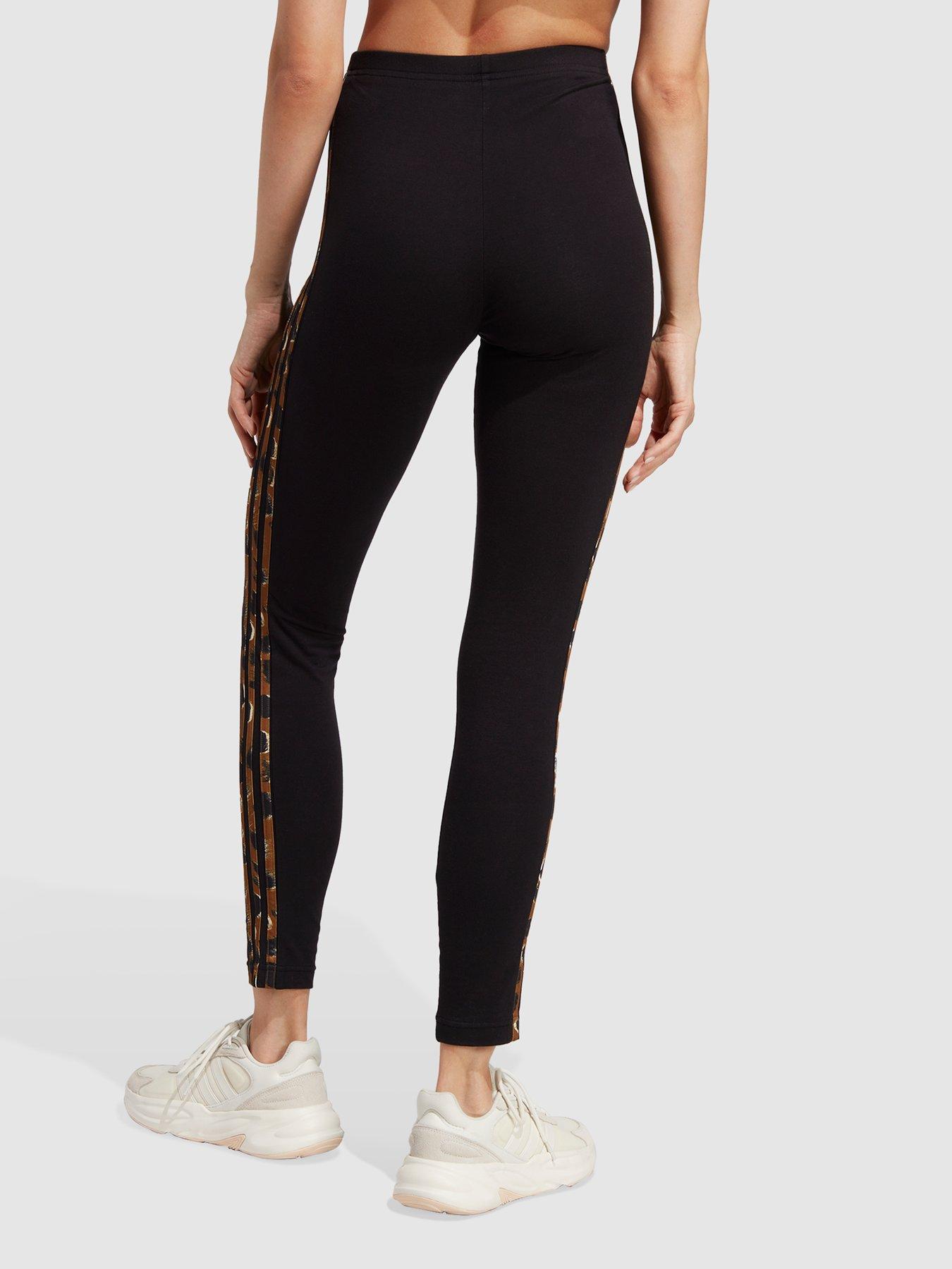 adidas Originals Black Leopard Print 3-Stiripe Leggings