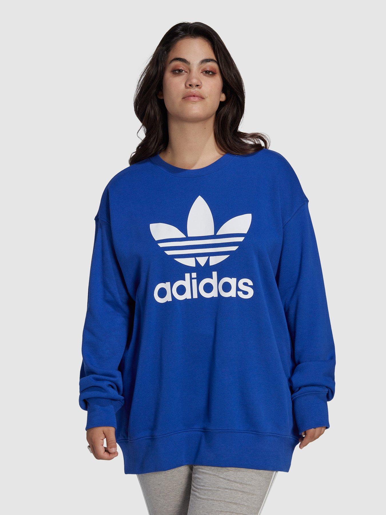 Adidas originals adicolor trefoil oversized sweatshirt in clearance black