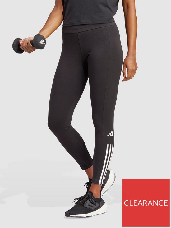 front image of adidas-womens-train-essentials-tights--black