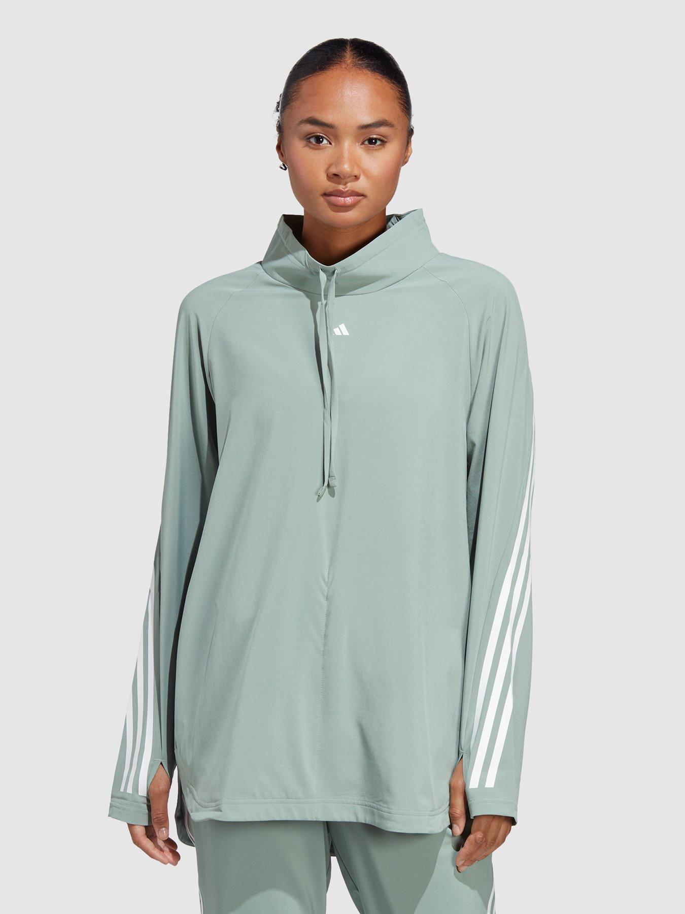 adidas Training Icons Longline Jumper - Green | very.co.uk