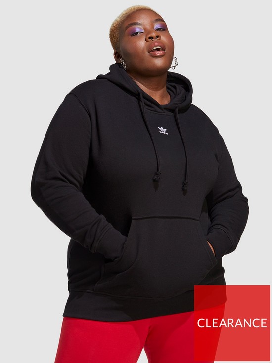 front image of adidas-originals-hoodie-black