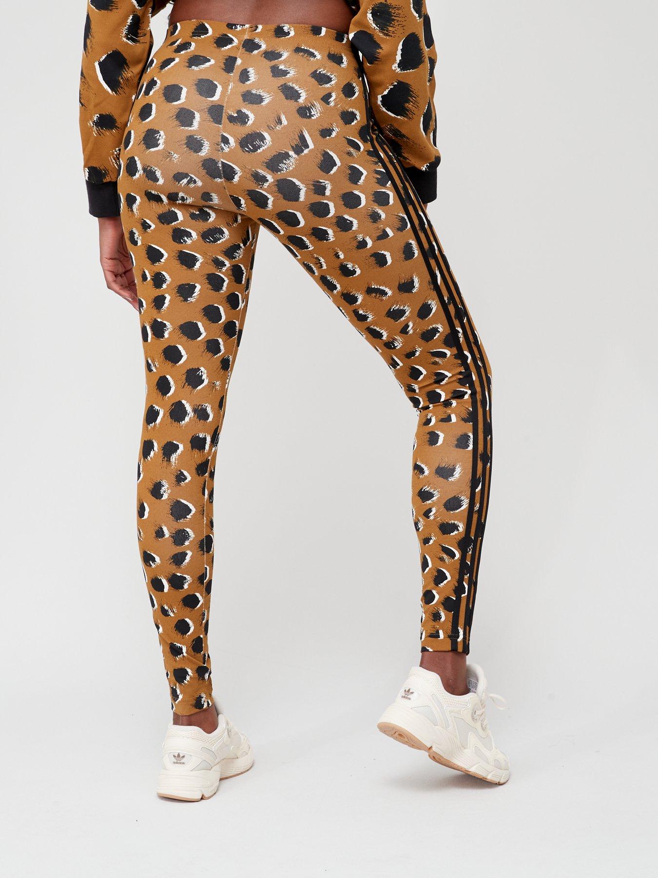 Women's Activewear Mesh Leopard Print Side Stripe Legging 