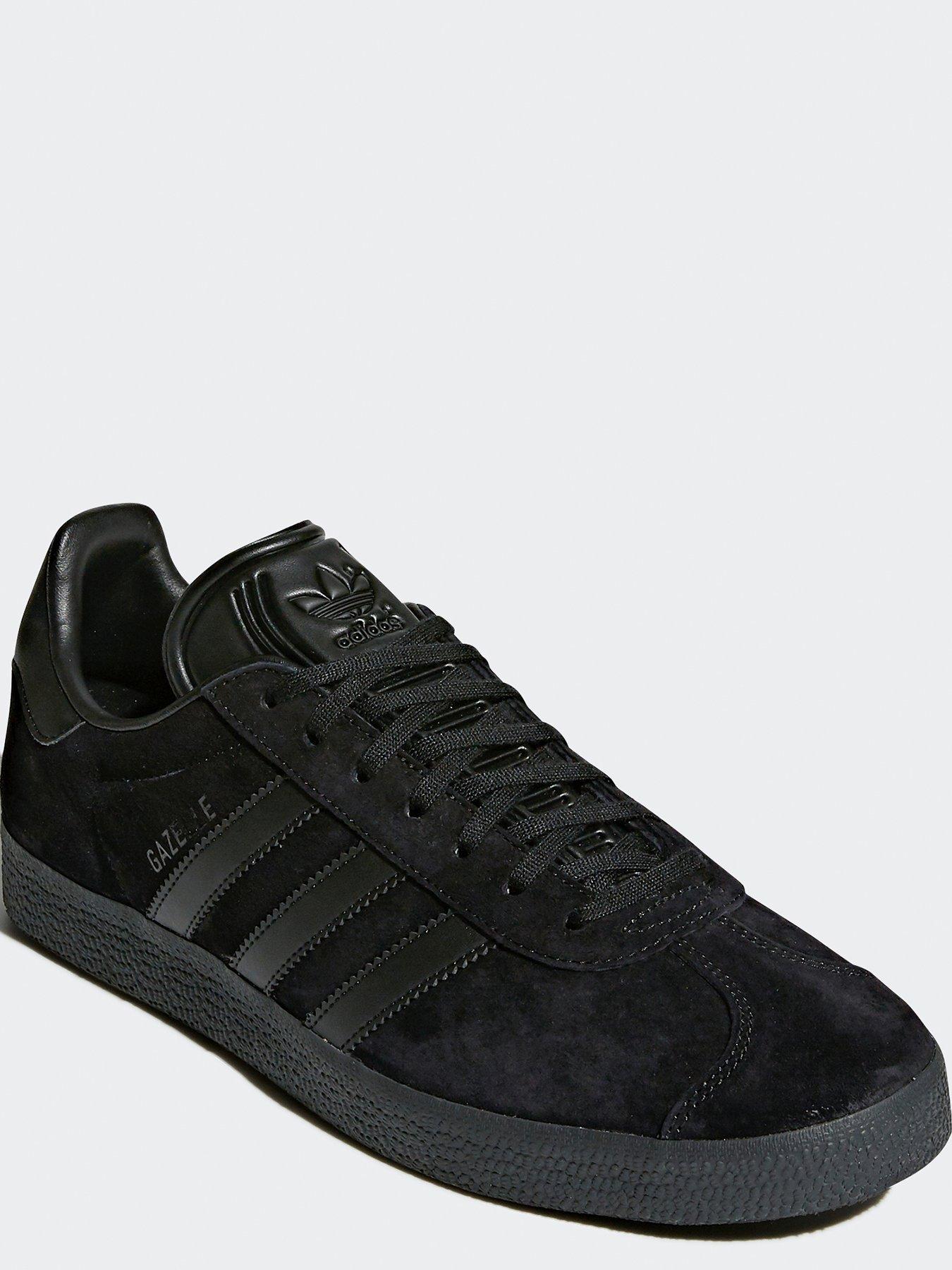 Adidas originals black store suede gazelle trainers