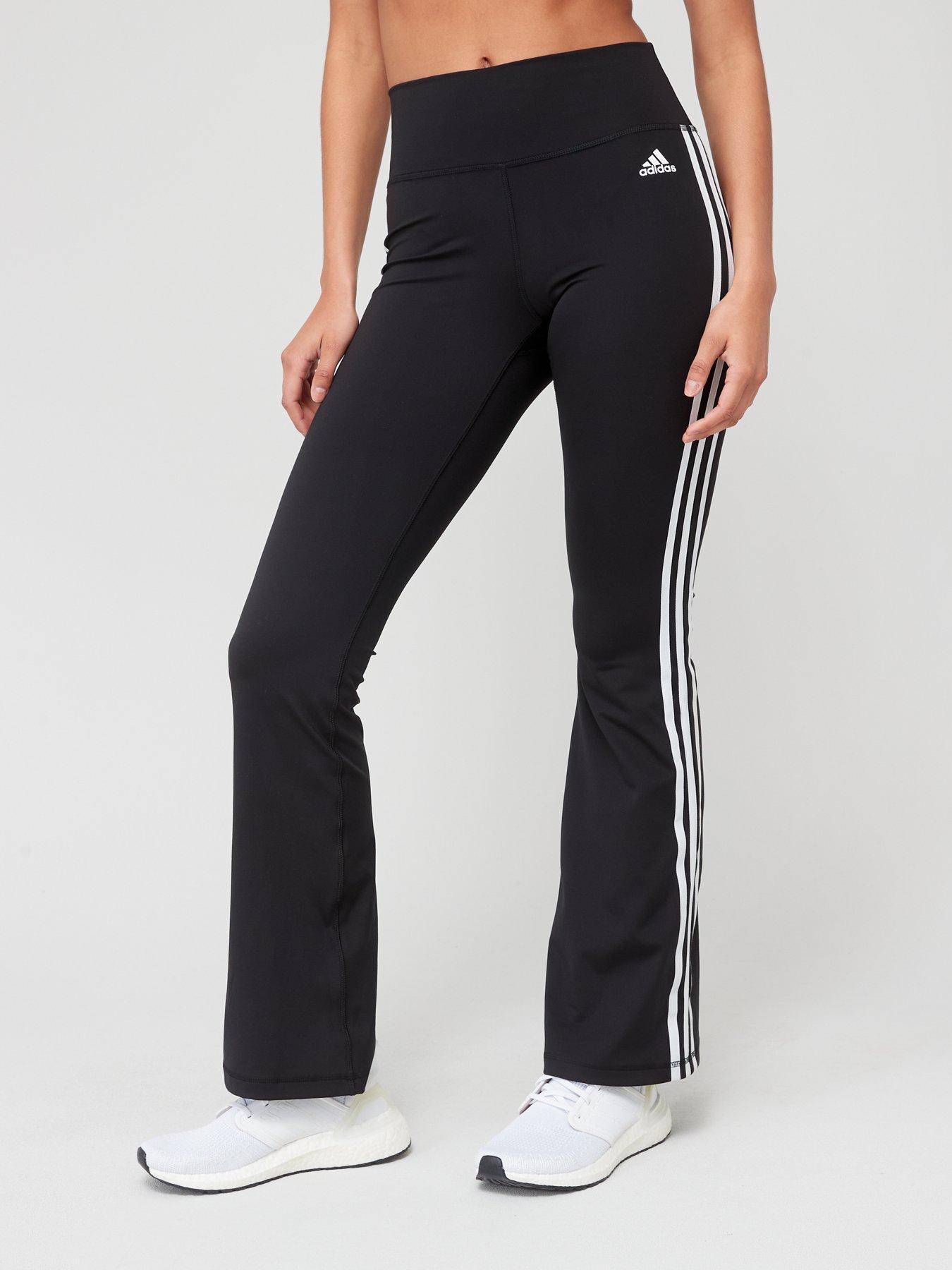 undefined Train Essentials 3 Stripe Flared Tights - Black