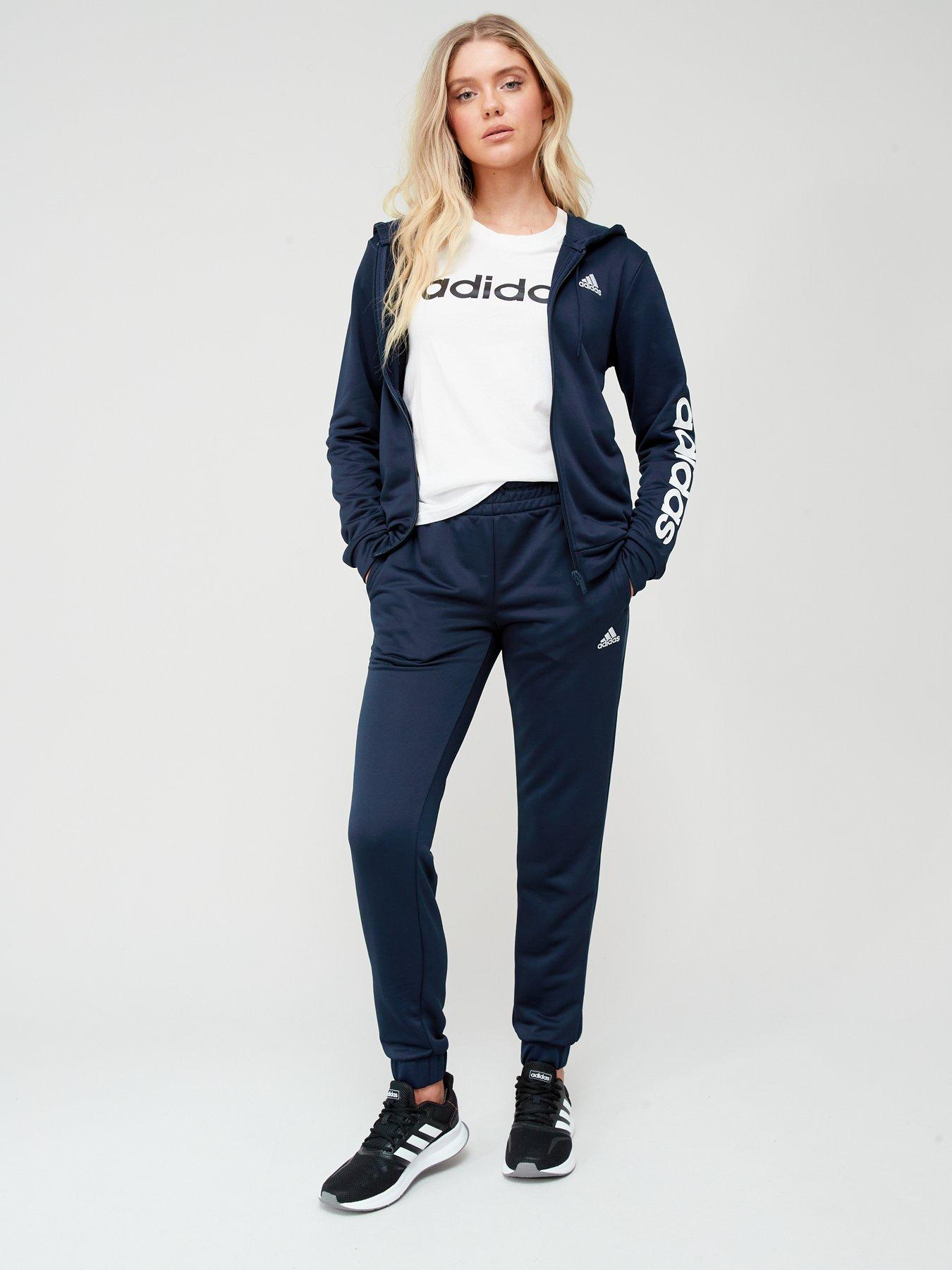 adidas Sportswear Womens Linear Tracksuit - Navy