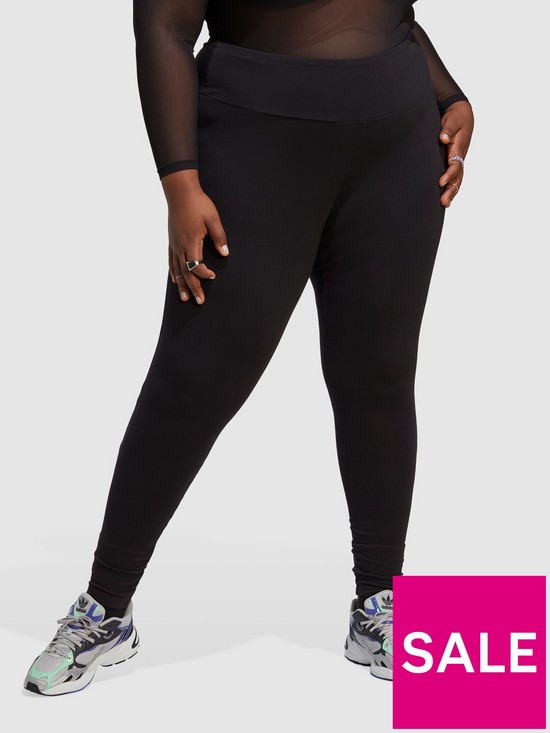 front image of adidas-originals-logo-waistband-leggings-black