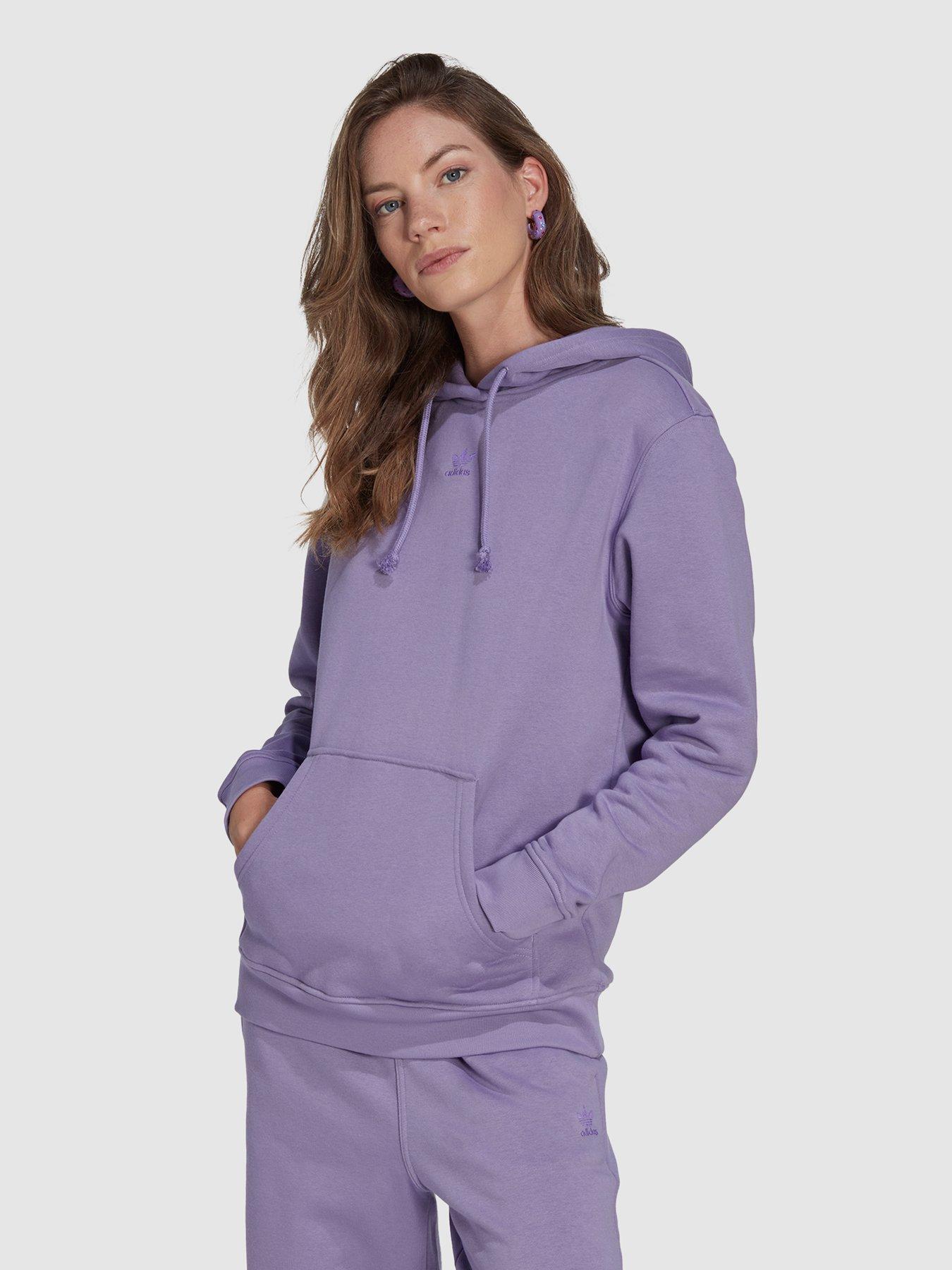 adidas Originals Adicolor Sweatshirt Hoodie - Lilac | very.co.uk