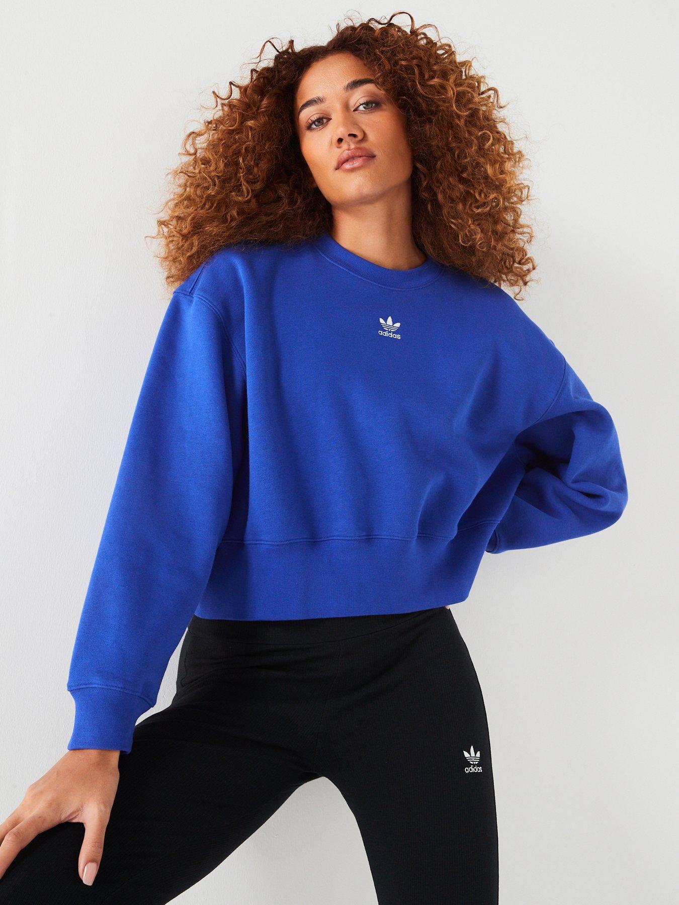 Adidas originals linear shop crop crew sweatshirt