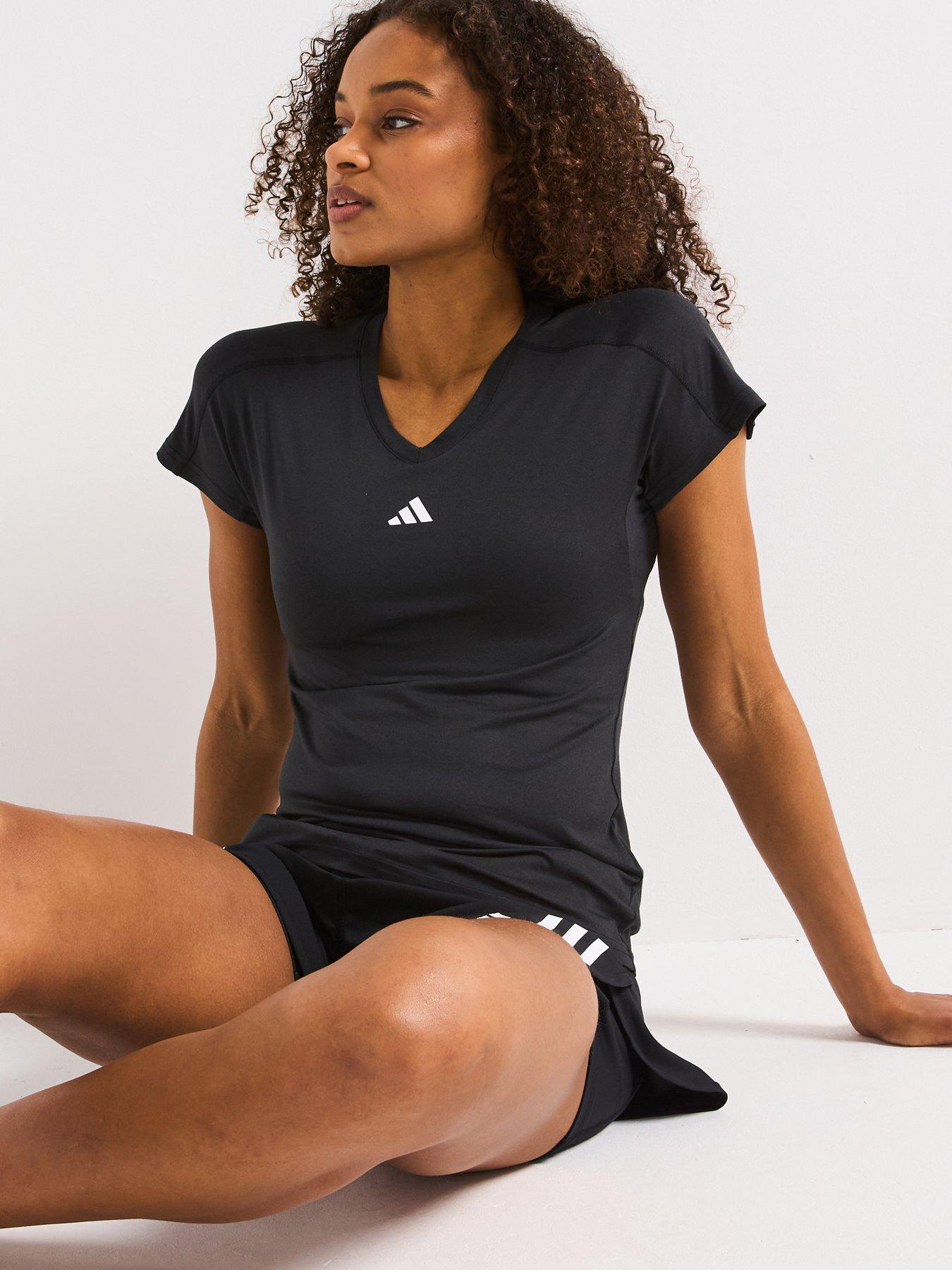 adidas Performance Aeroready Train Essentials Minimal Branding V-neck T-shirt - Black, Black, Size S, Women