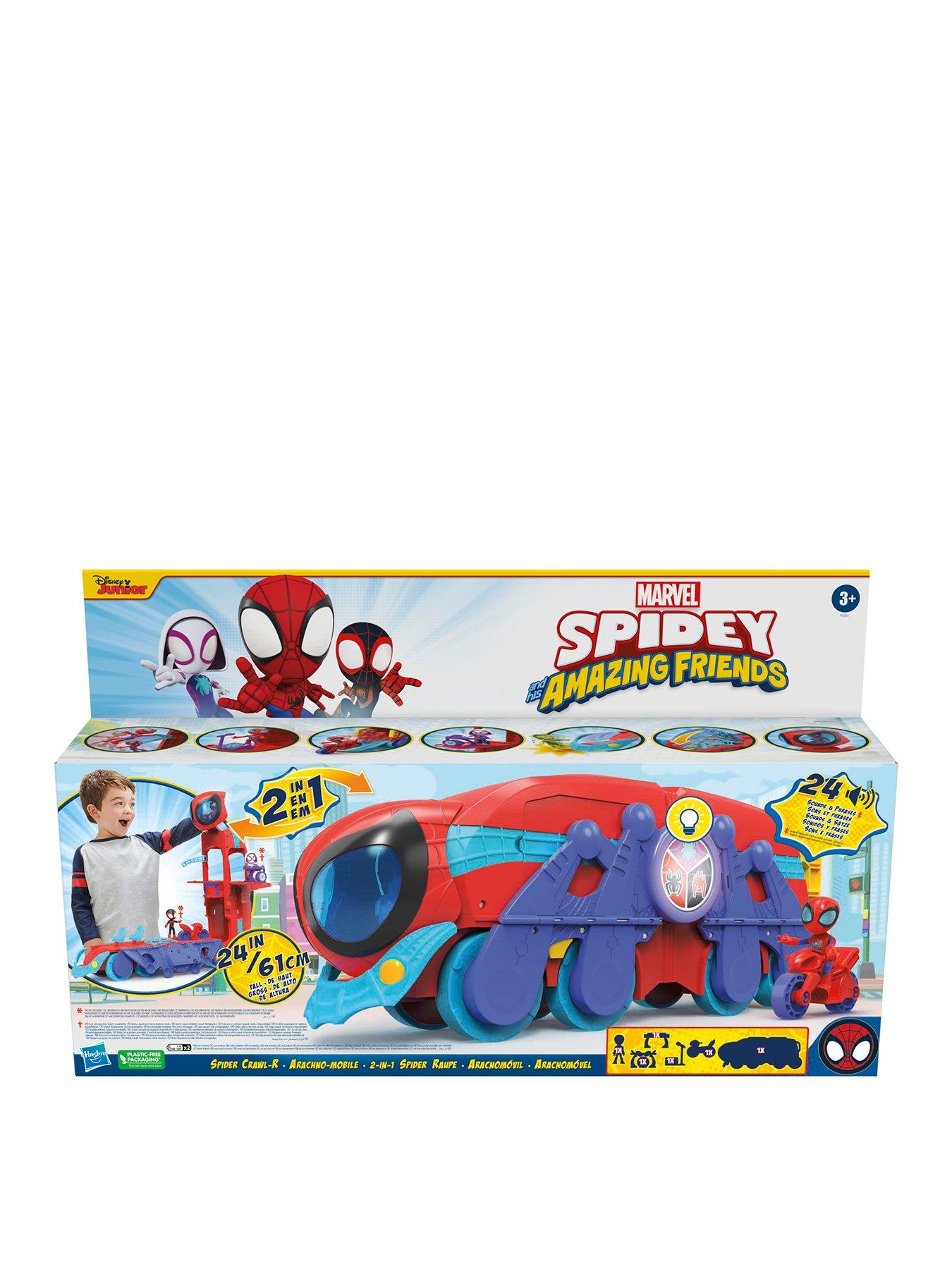 Marvel Spidey and His Amazing Friends Spider Crawl-R 2-in-1 Deluxe  Headquarters Playset, Preschool Toy for Age 3 and Up - Marvel
