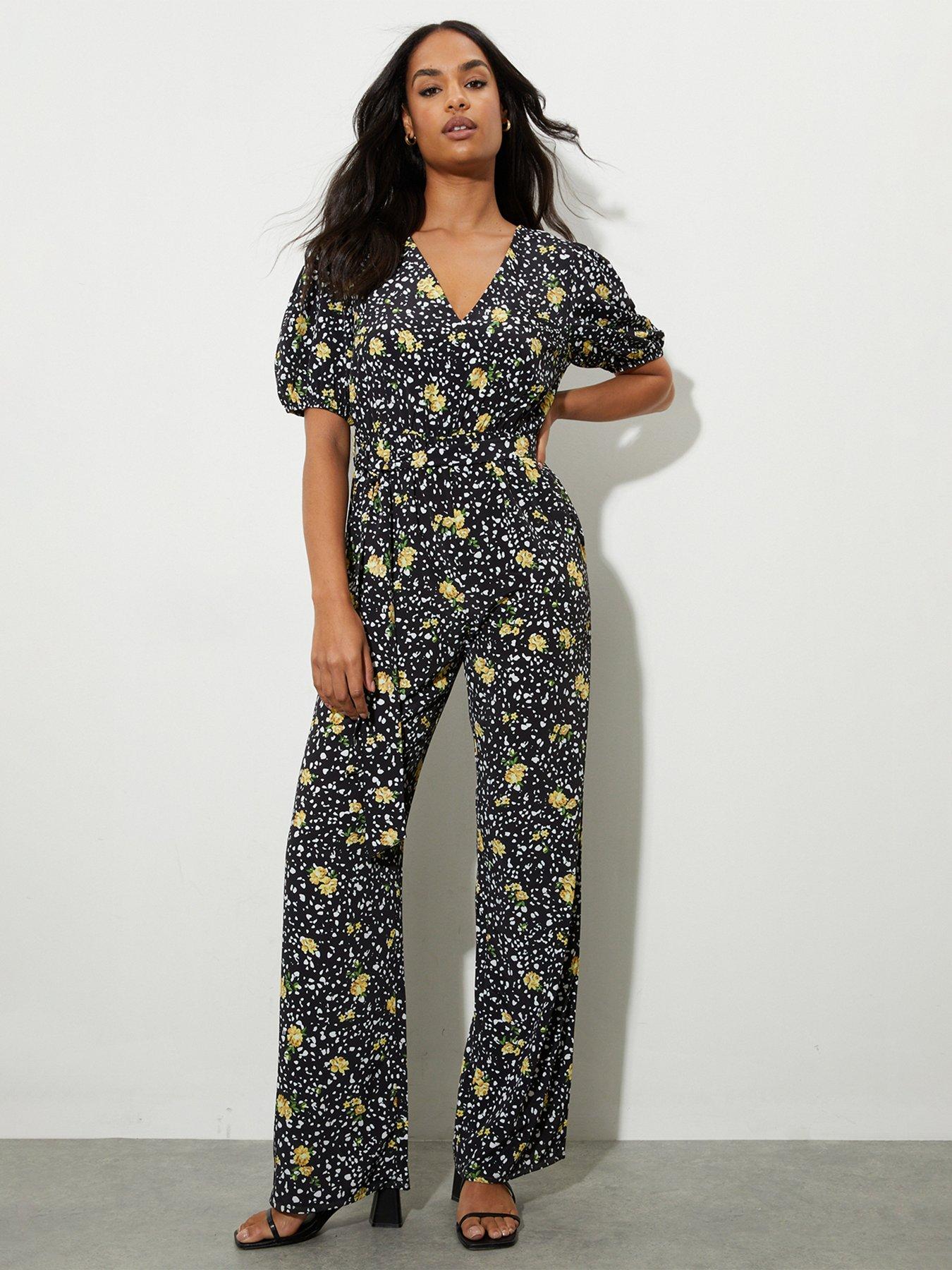 Multi Ditsy Floral Olive Jumpsuit