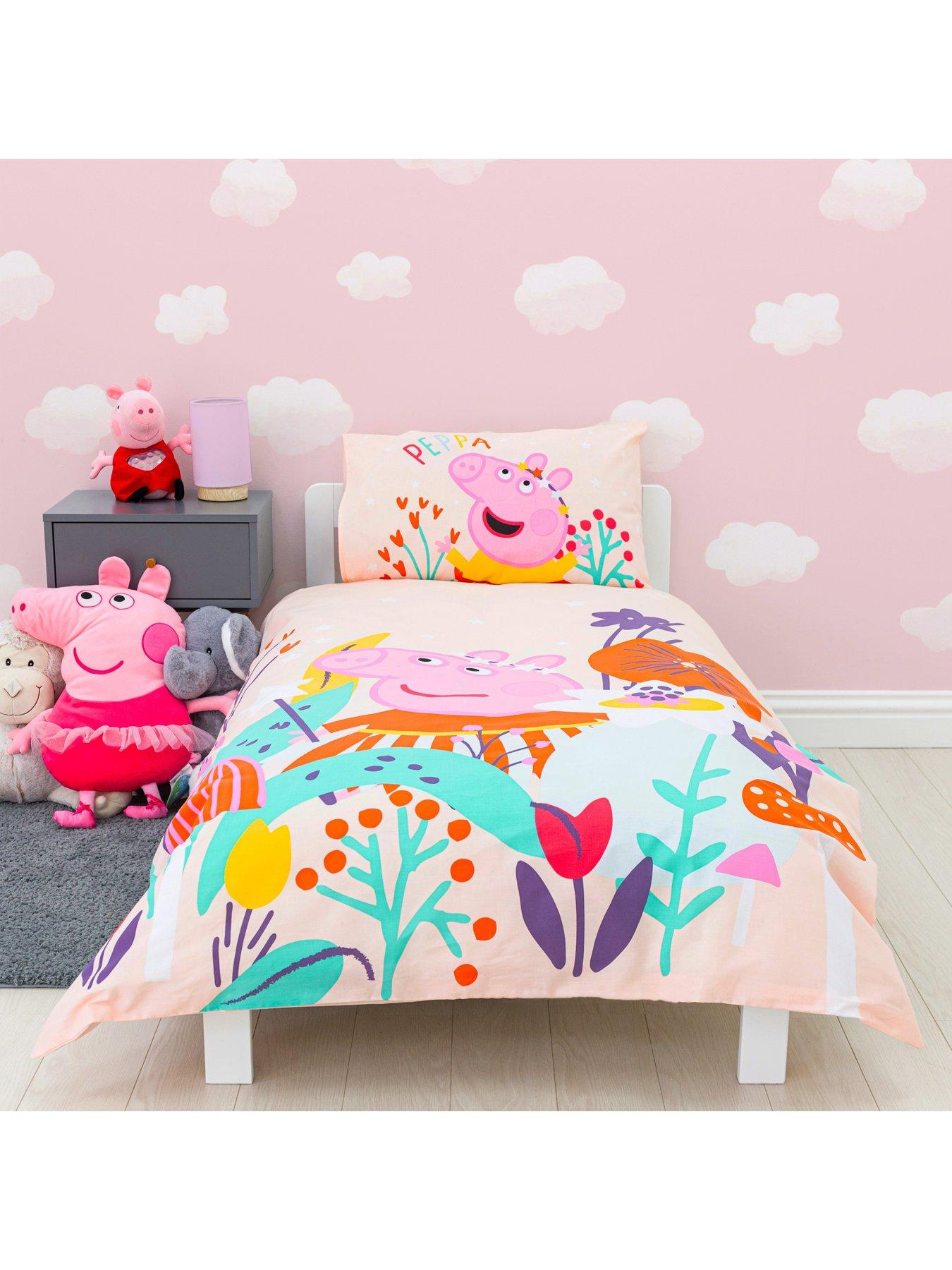 GIRLS CHILDRENS UNICORN RAINBOW PEPPA PIG FLEECE BLANKET BED BABY PUSHCHAIR NEW 