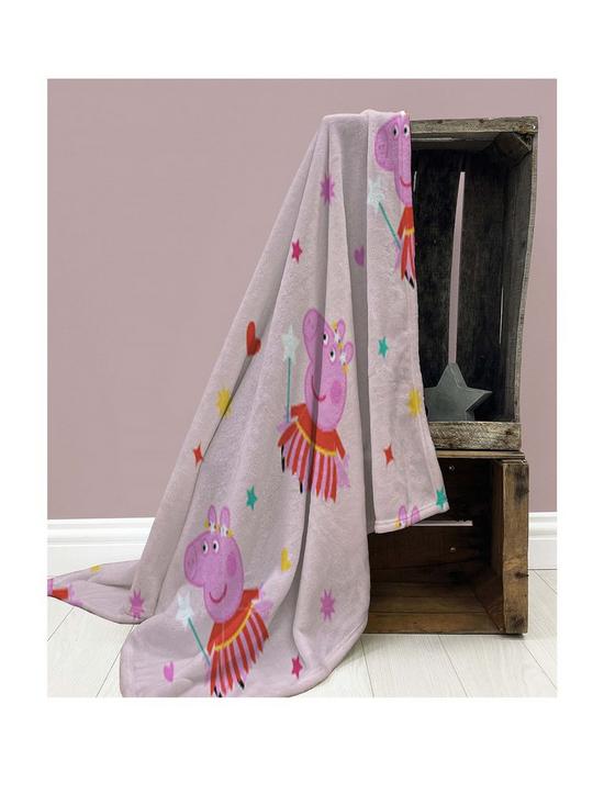 front image of peppa-pig-magic-fleece-blanket-pink