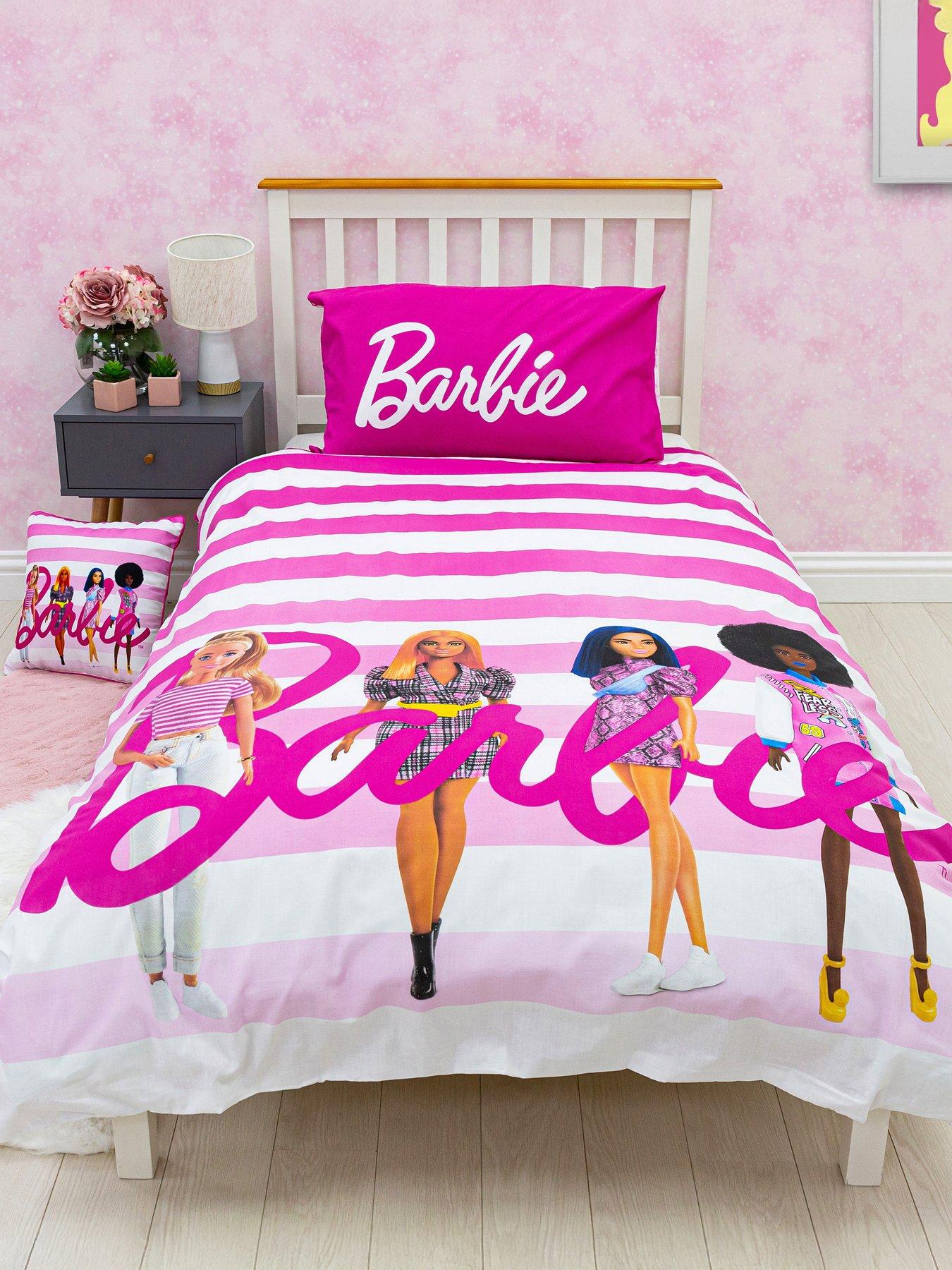 Barbie Sweet Single Panel Duvet Cover Set Pink very.co.uk