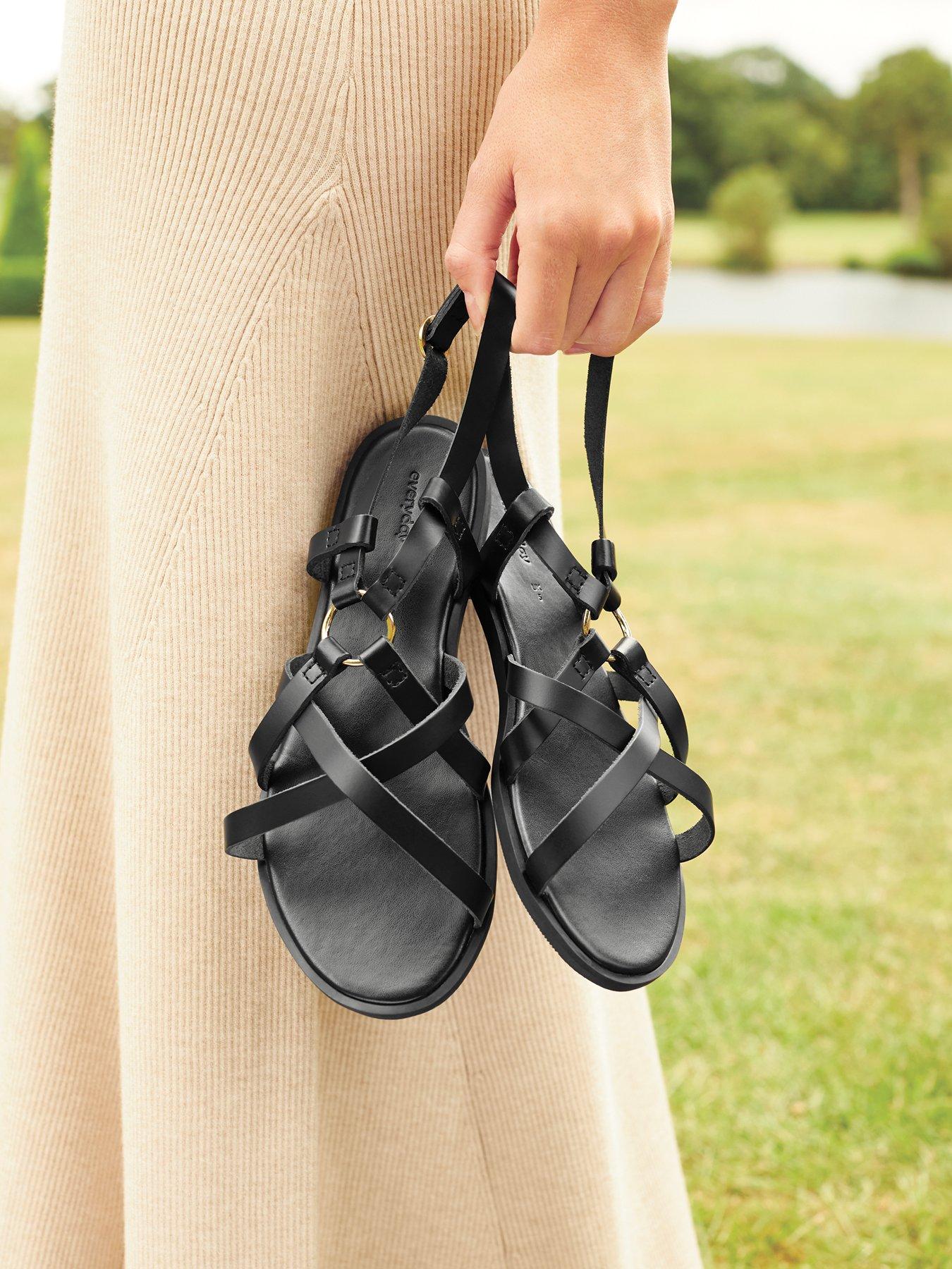 Very on sale black sandals