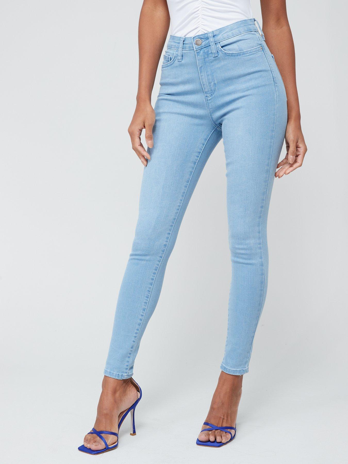 Light wash high deals rise skinny jeans