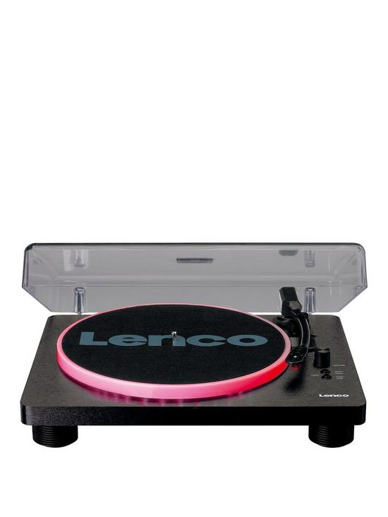 front image of lenco-ls-50led-turntable-with-speakers-lights-and-music-digitisation