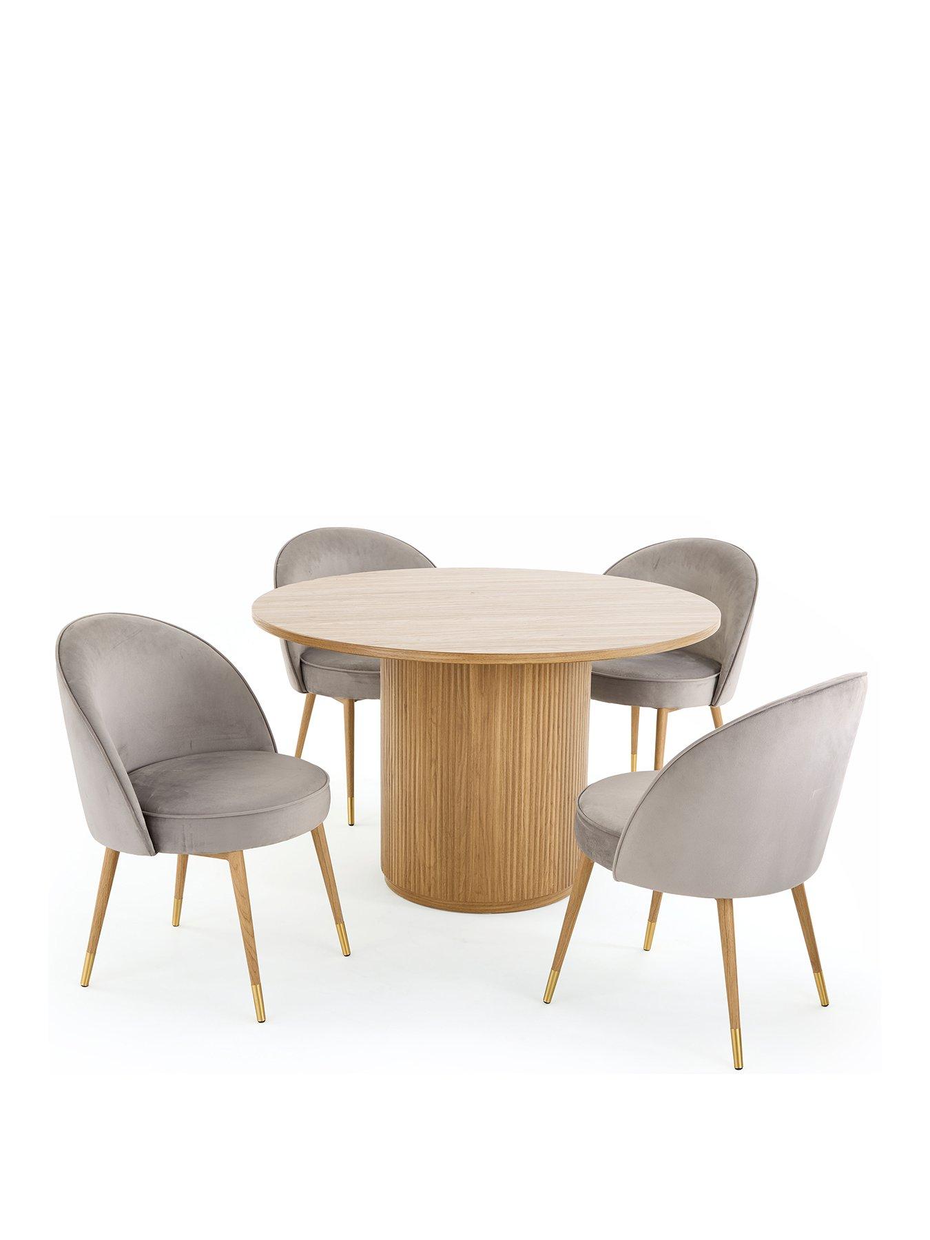Image 2 of 5 of Very Home Carina 120 cm Round Dining Table +&nbsp;4 Chairs - Oak/Grey