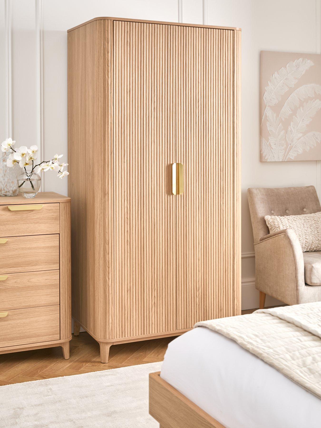 Product photograph of Very Home Carina 2 Door Wardrobe - Oak from very.co.uk