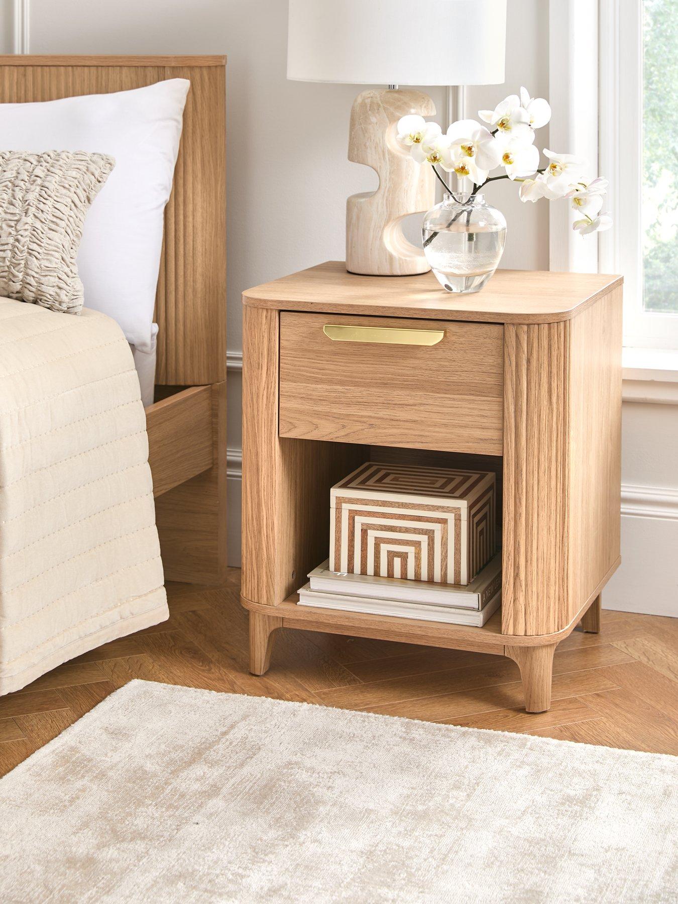 Very Home Carina 1 Drawer Bedside Chest Oak Uk