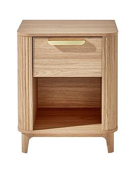 Product photograph of Very Home Carina 1 Drawer Bedside Chest - Oak from very.co.uk
