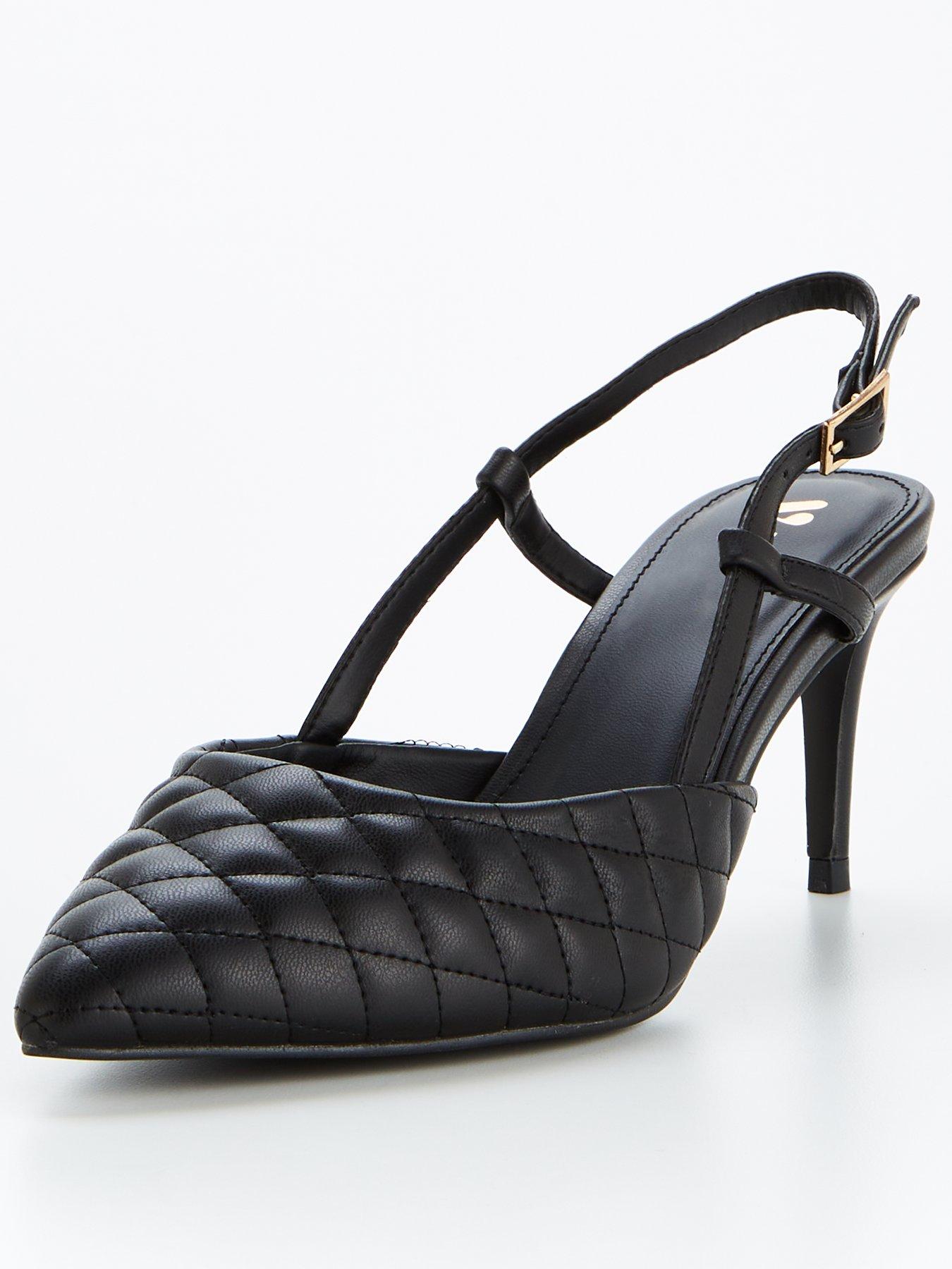 Wide fit black outlet slingback shoes