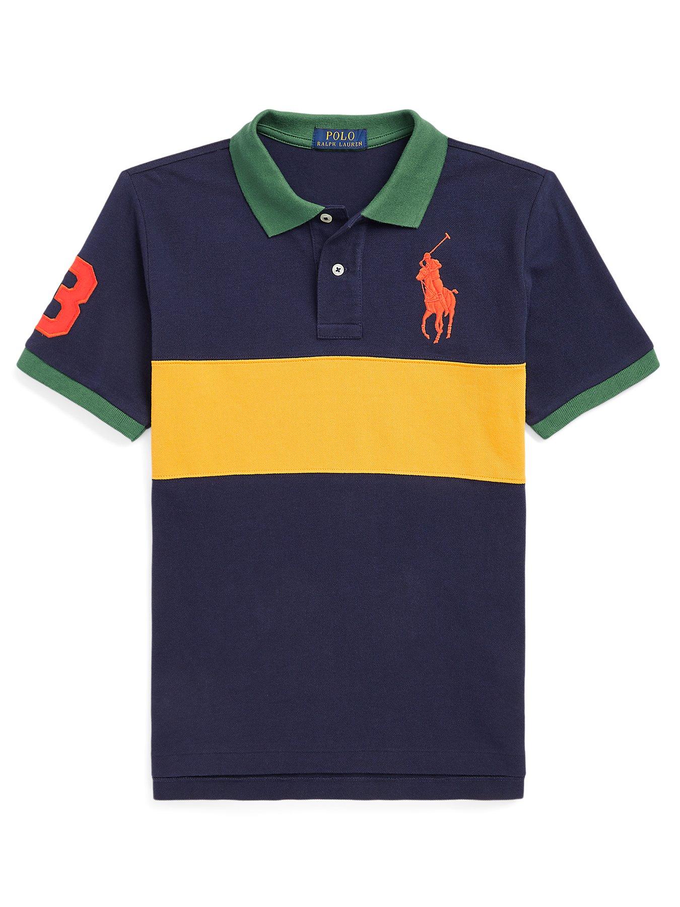 Ralph Lauren Boys Colour Block Polo Shirt - Navy Multi 