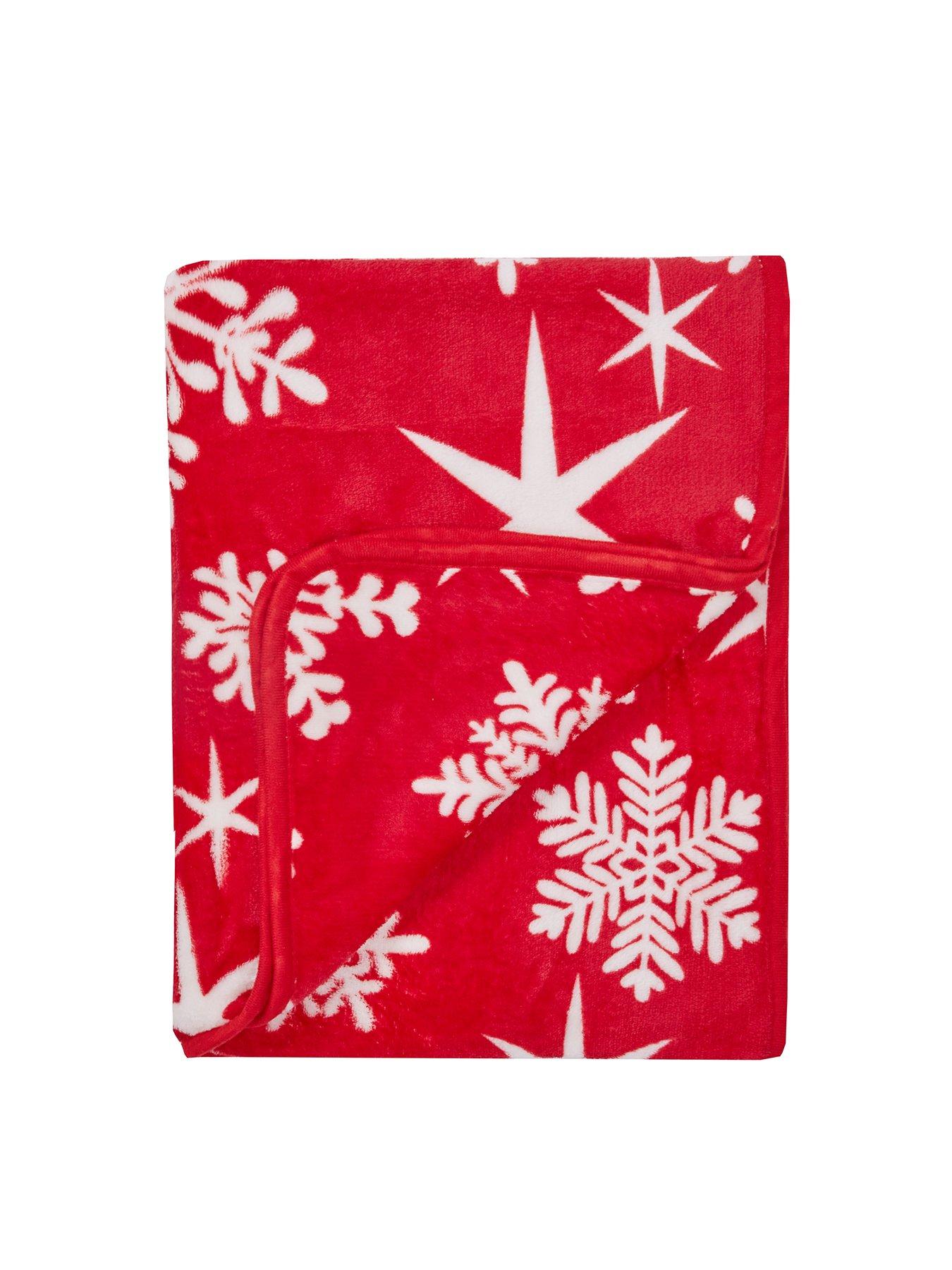 Product photograph of Very Home Christmas Snow Flake Throw In Red from very.co.uk