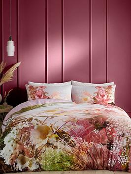 Product photograph of Hyperion Florence 100 Cotton Sateen Cotton Duvet Cover Set In Pink from very.co.uk