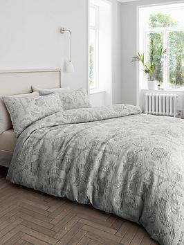 Product photograph of Hyperion Elena Floral Duvet Cover Set - Silver Grey from very.co.uk