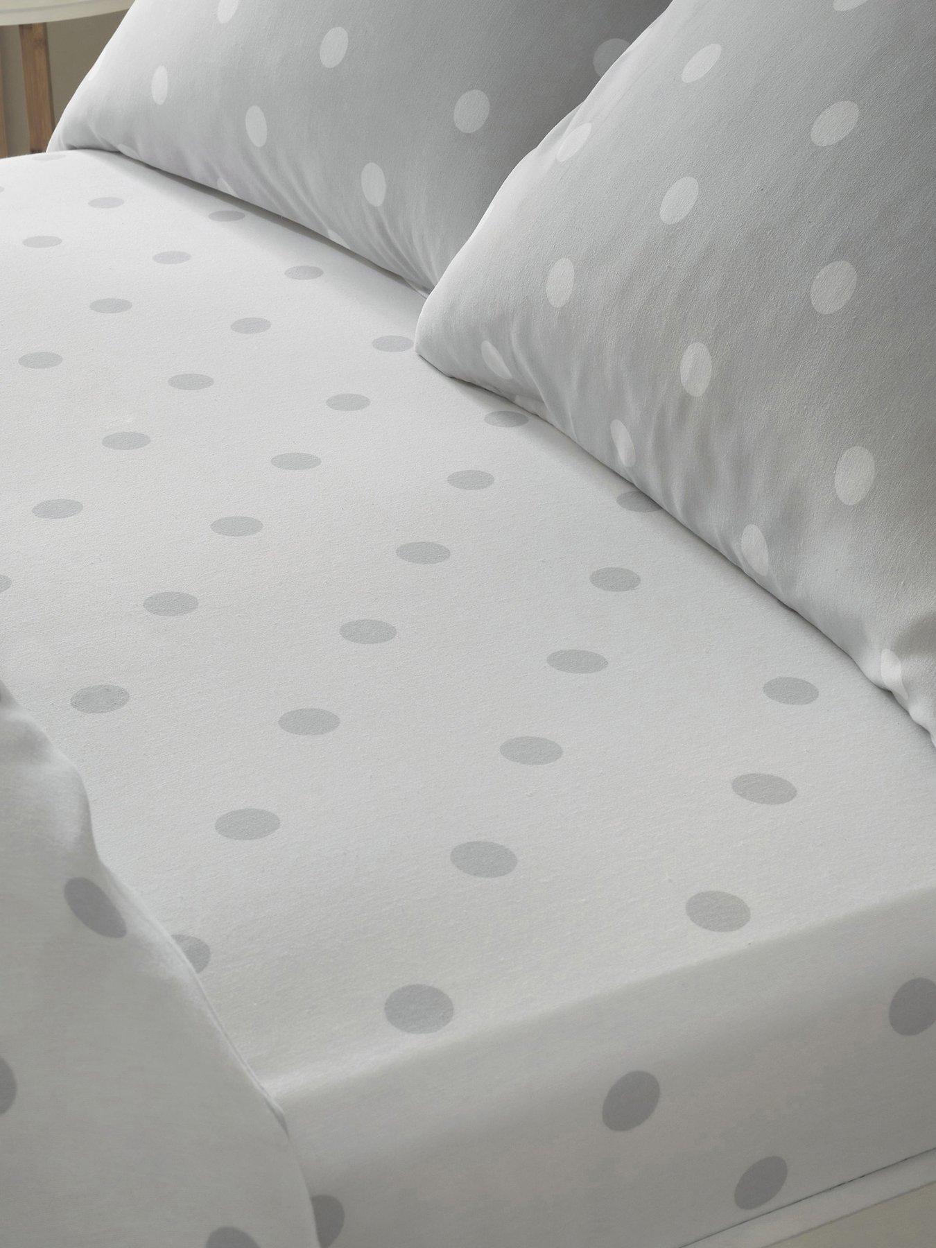 Product photograph of Catherine Lansfield Brushed Spot Fitted Sheet In Grey from very.co.uk