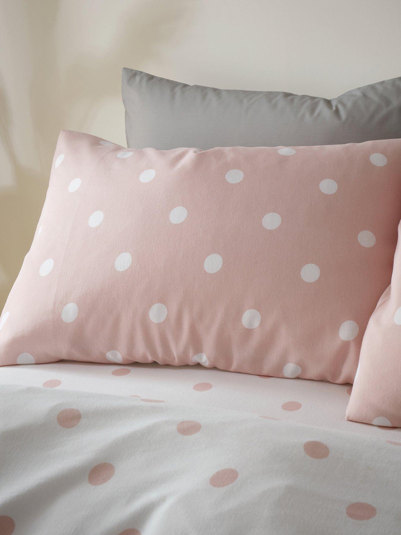 Product photograph of Catherine Lansfield Brushed Spot Pillowcase Pair Ndash Pink from very.co.uk