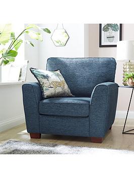 Product photograph of Very Home Hopton Fabric Armchair - Navy from very.co.uk