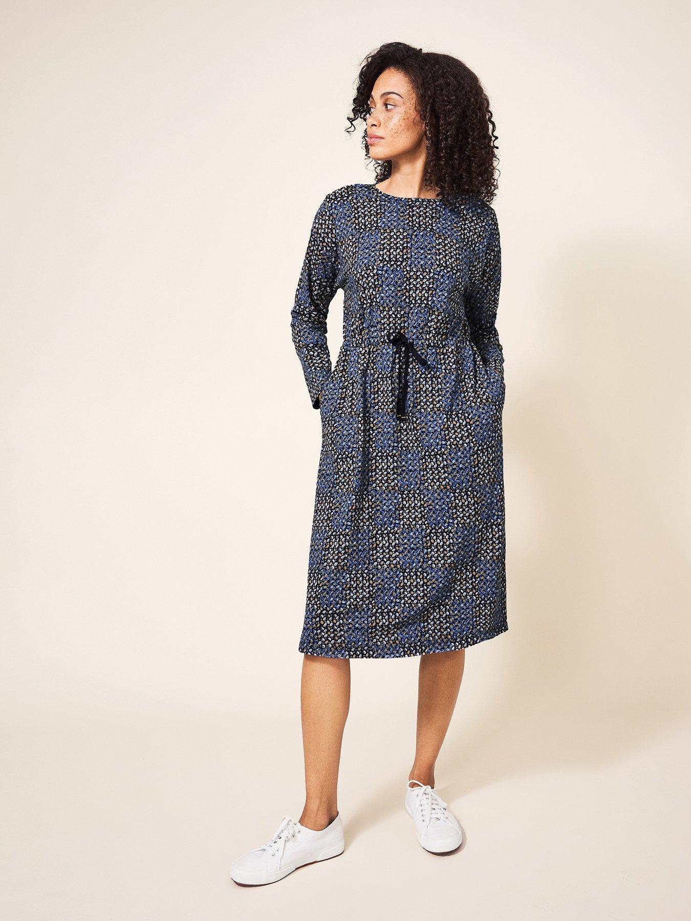 Navy jersey dress clearance uk