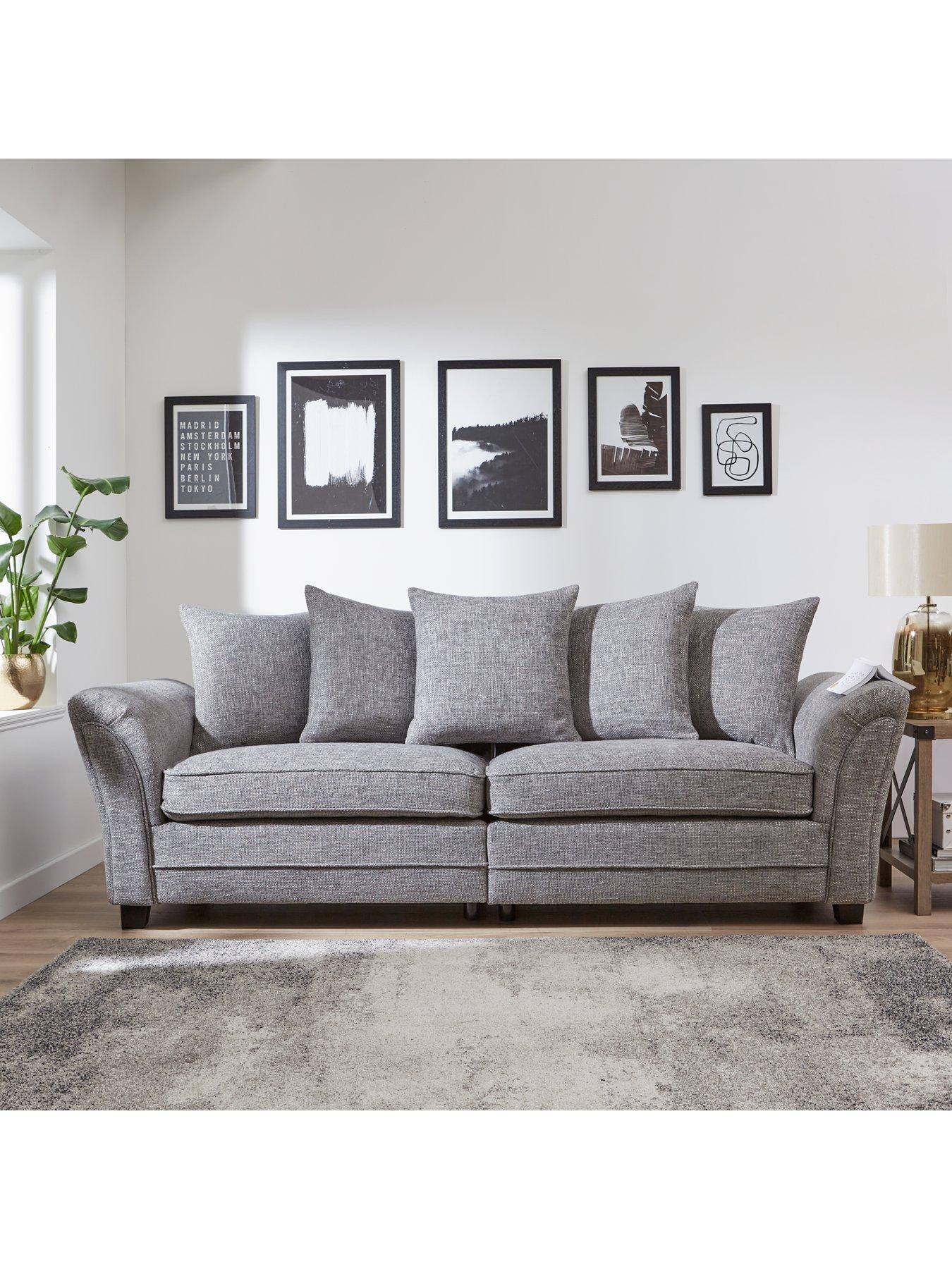 undefined Dury Chunky Weave 4 Seater Scatterback Sofa - FSC® Certified