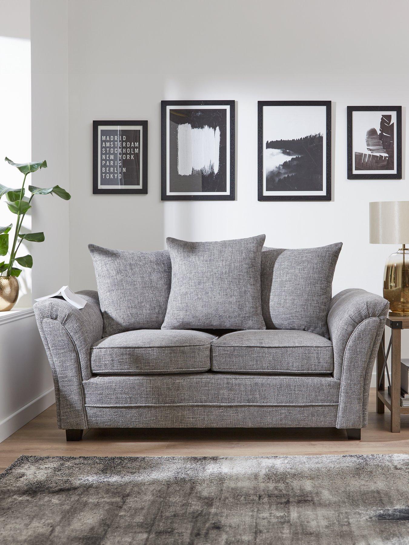 Product photograph of Very Home Dury Chunky Weave 2 Seater Scatter Back Sofa from very.co.uk