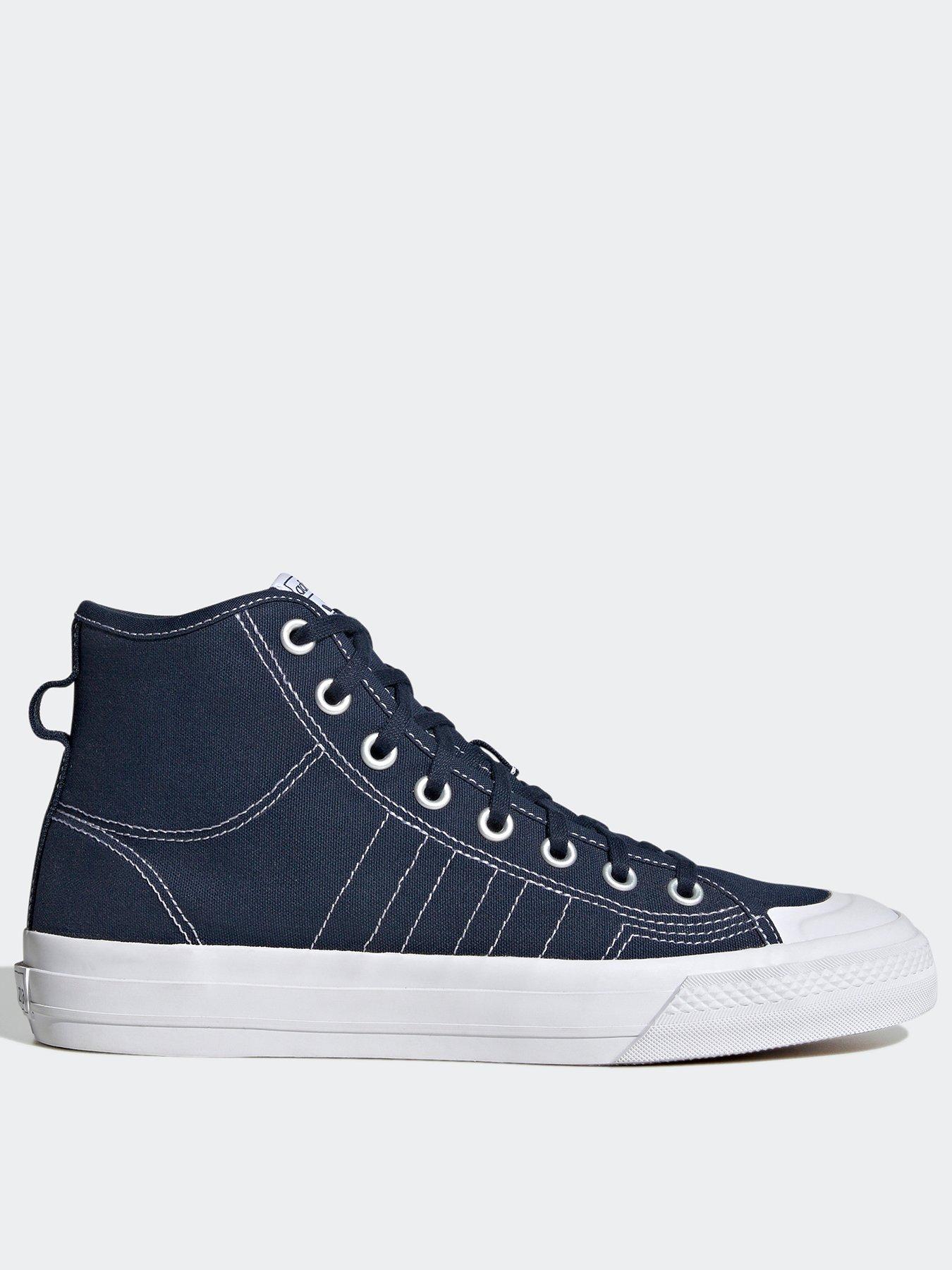 adidas Originals Nizza Hi Rf Trainers - Navy | very.co.uk