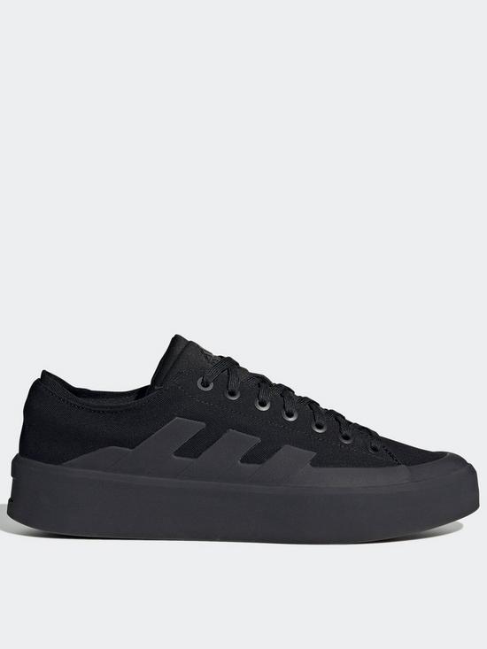 front image of adidas-sportswear-mens-znsored-skateboarding-trainers-black