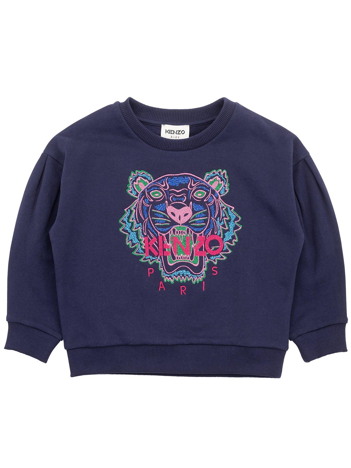 Kenzo Kids Off White Embroidered Tiger Motif Sweatshirt, Brand Size 6Y 