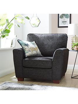 Product photograph of Very Home Hopton Fabric Armchair - Charcoal from very.co.uk