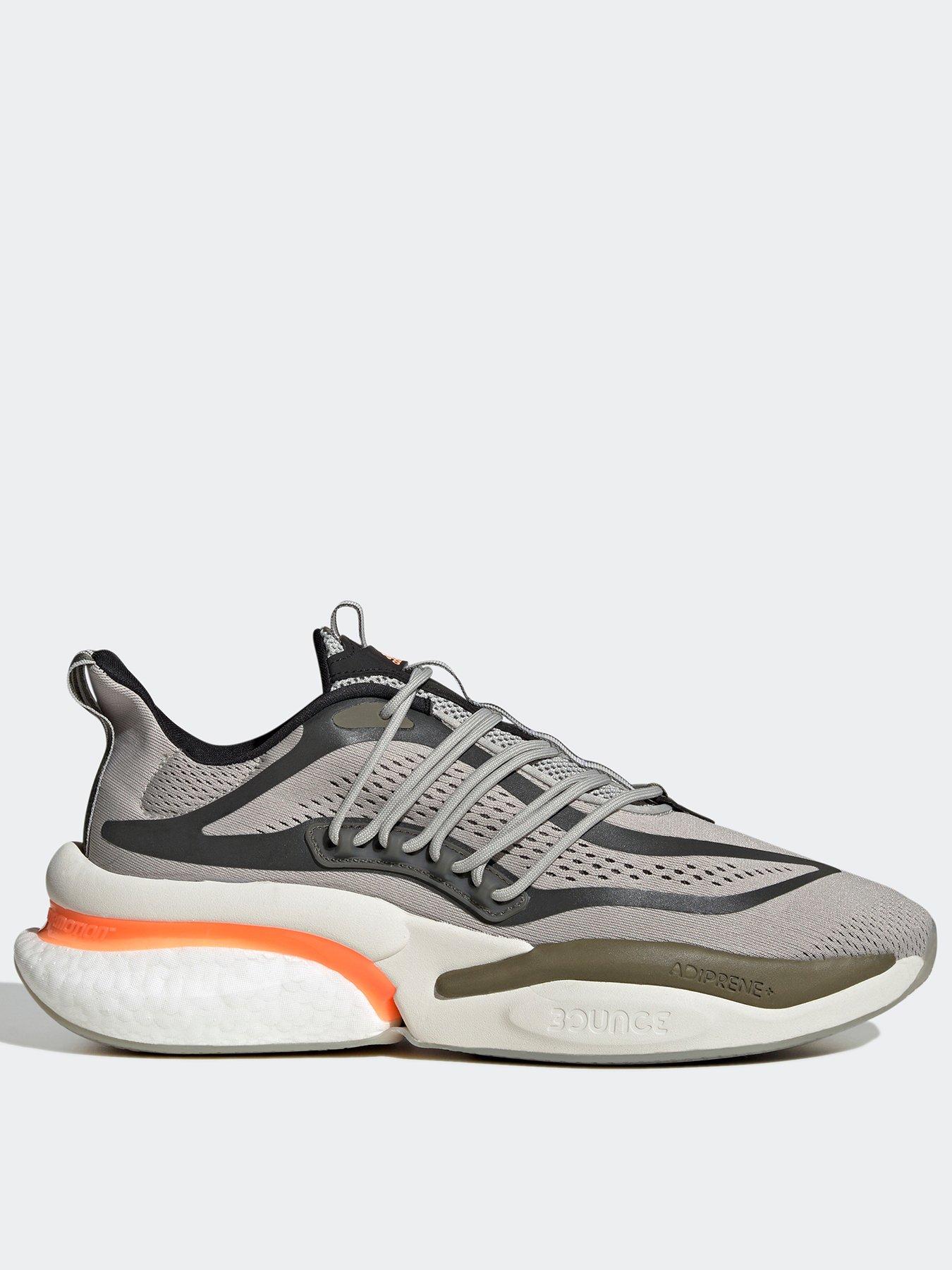 adidas Alphaboost V1 Boost Lifestyle Running Trainers - Grey/Orange ...