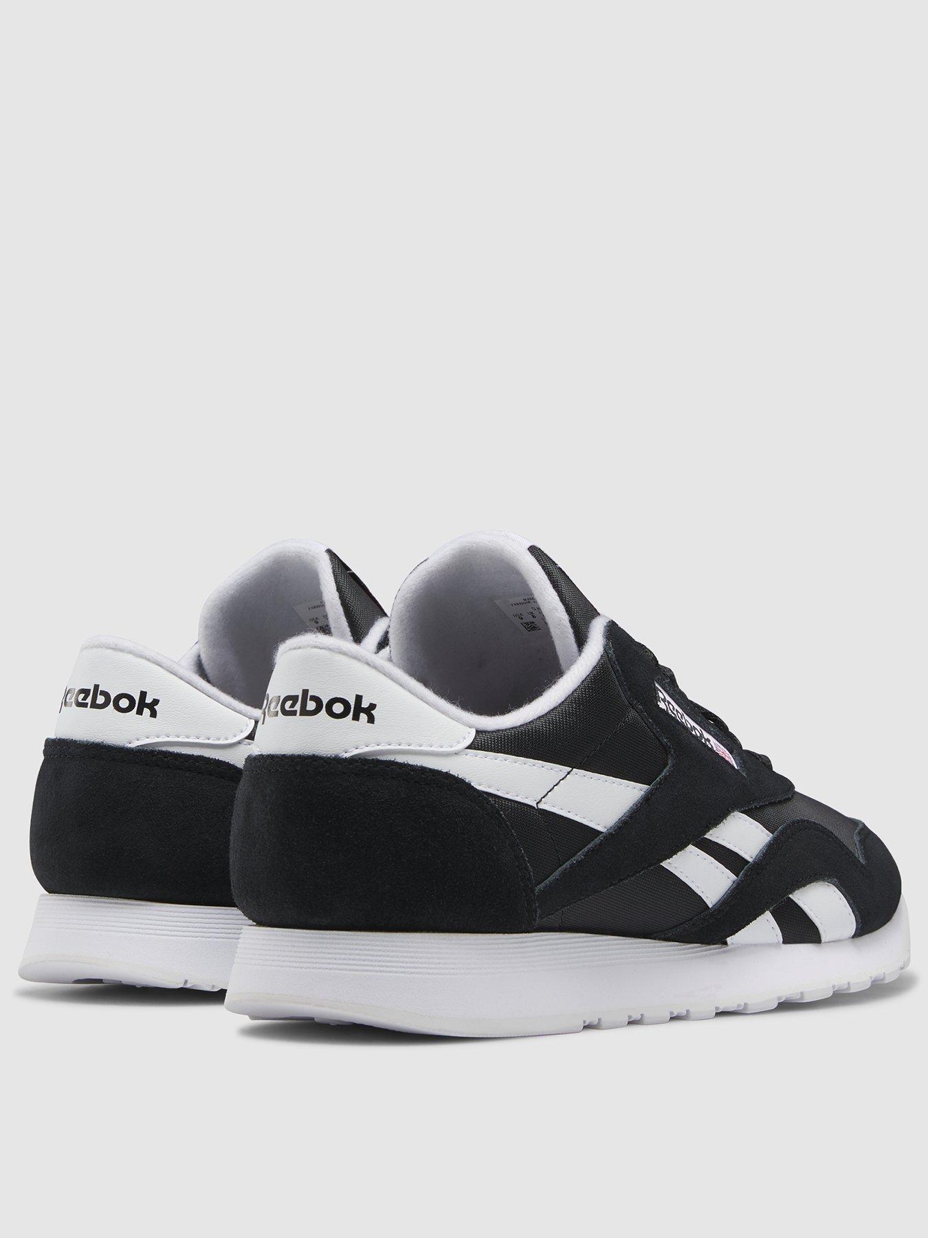 Reebok Boy's Classic Nylon Sneaker, Black/Black/White