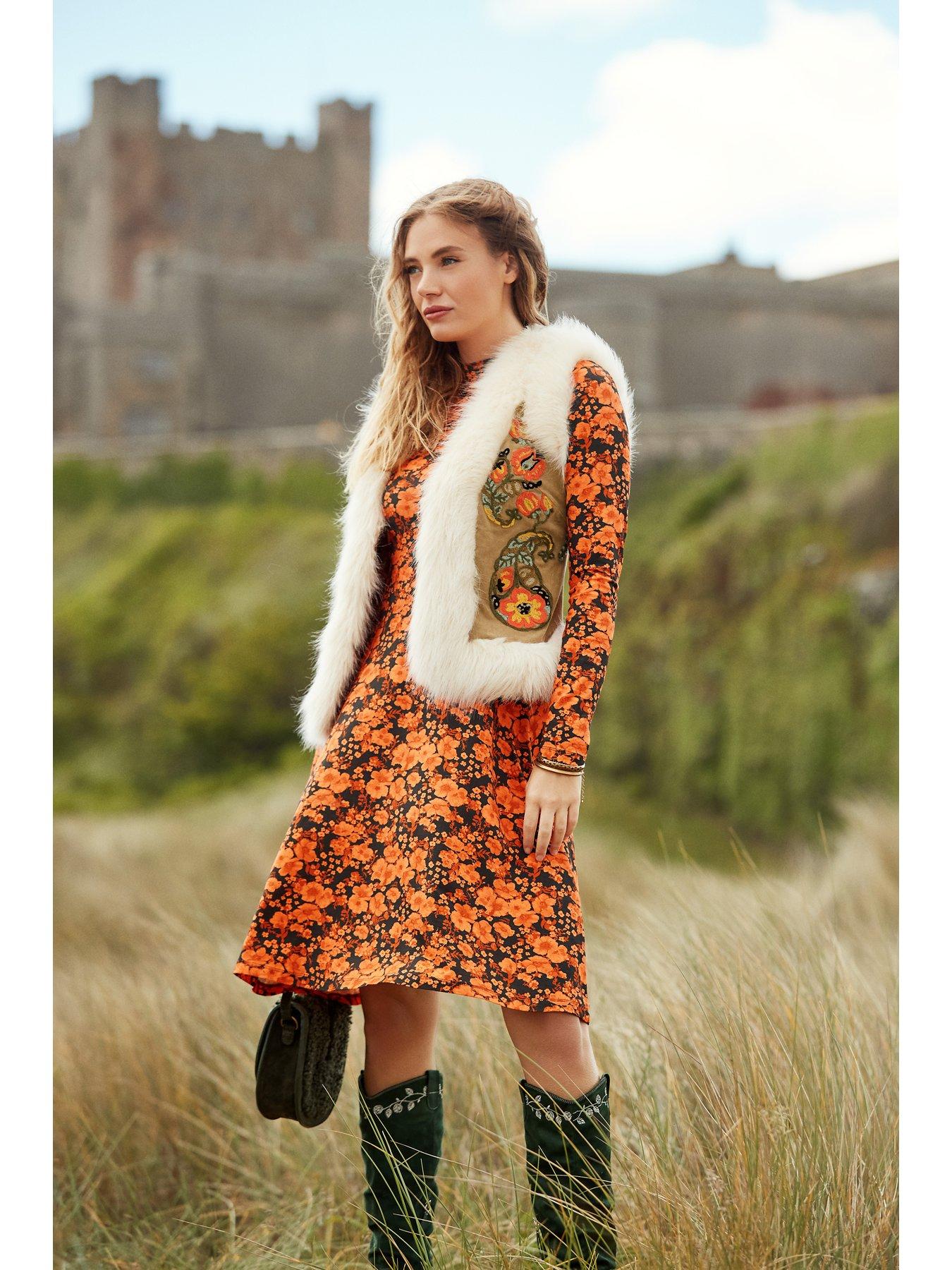 Joe Browns Funky Floral Midi Dress Orange Very