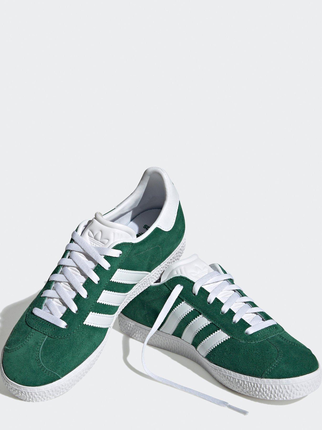 Adidas dark 2025 green gazelle trainers